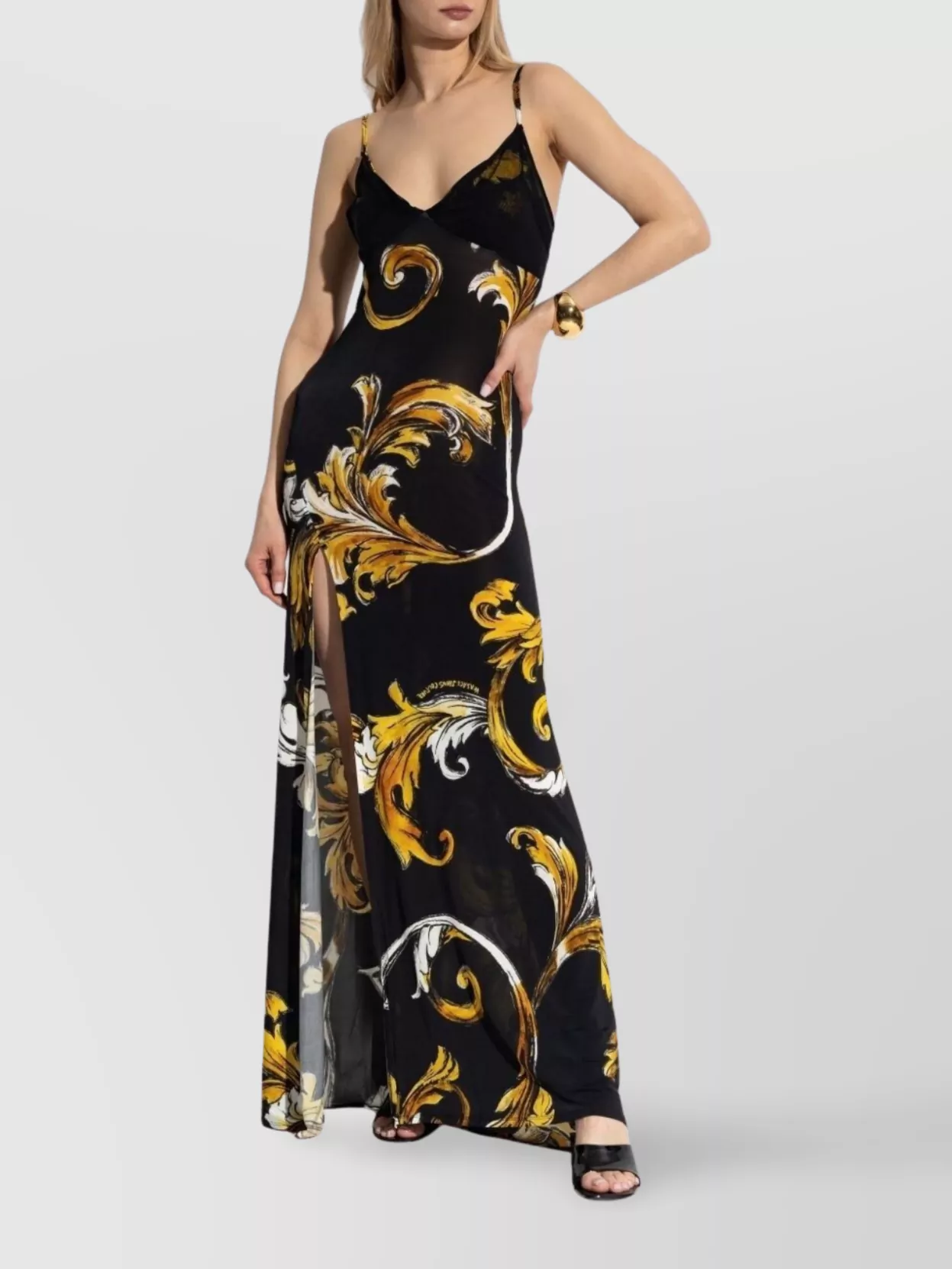 Versace Jeans Couture Maxi Dress With Signature Barocco Print
