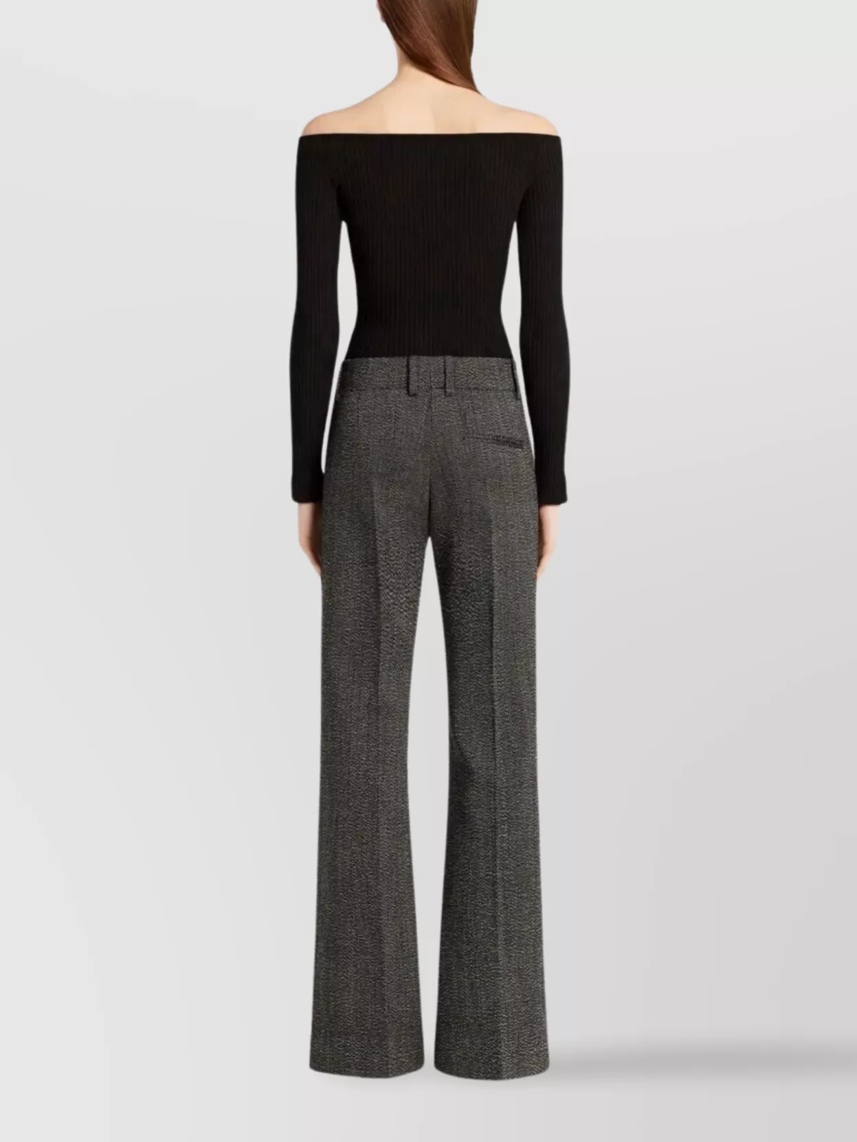 Courrèges Shoulderless Ribbed Knit Top In Black