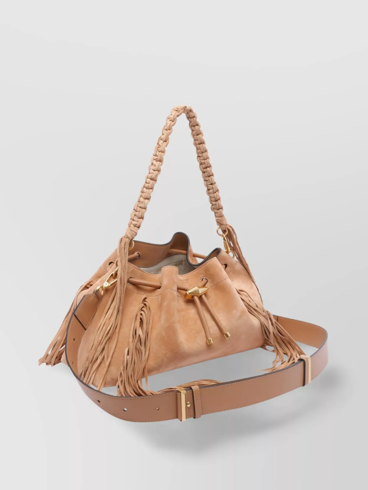 Jimmy Choo Suede Shoulder Bag Braided Handle