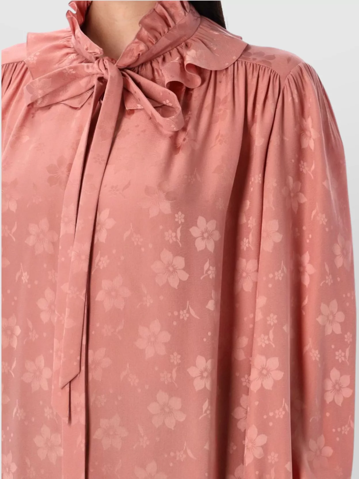 Chloé Floral Jacquard Silk Blouse Shirt