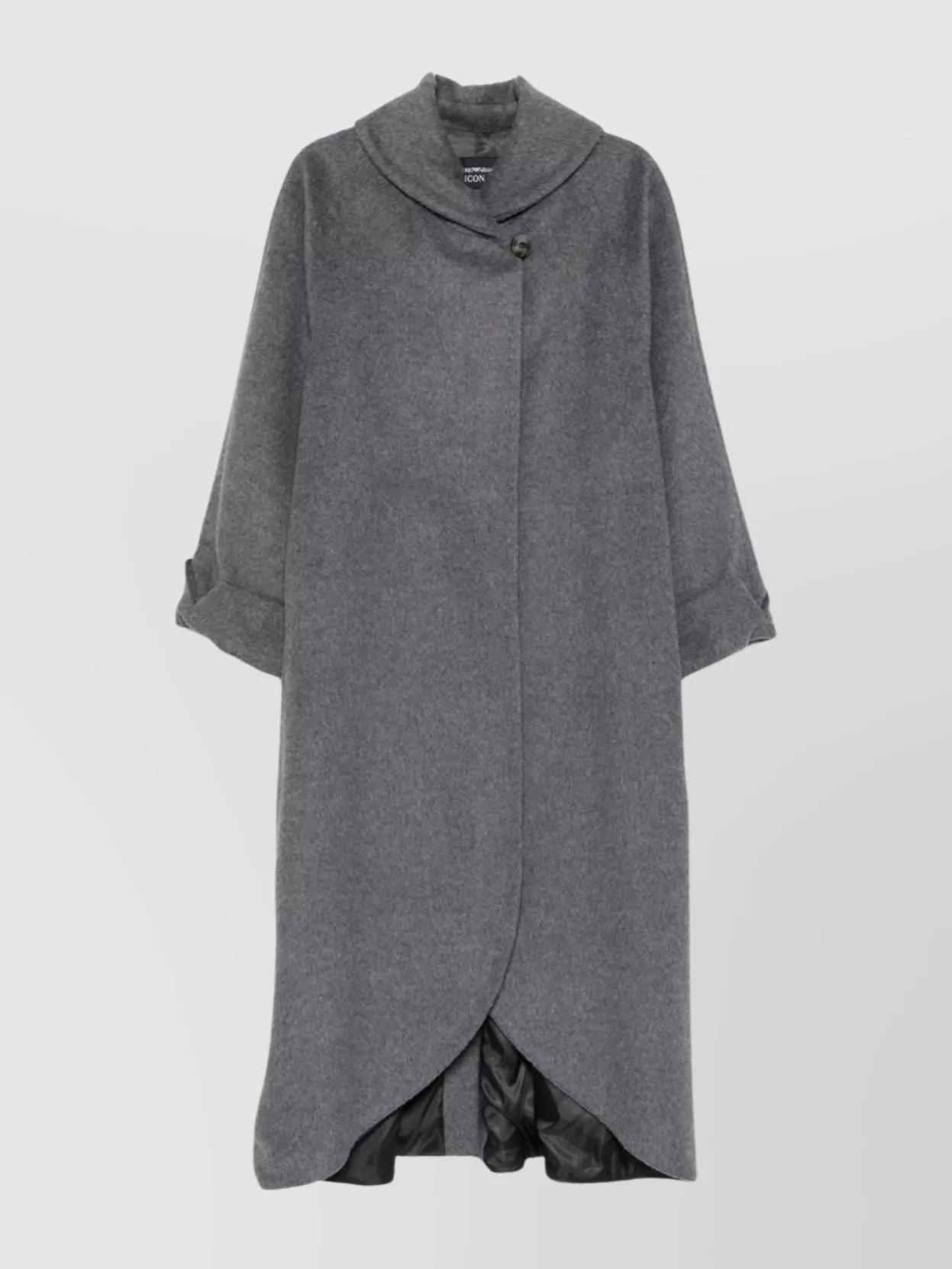 Emporio Armani Mid-length Coat With Collar And Back Vent In Gray