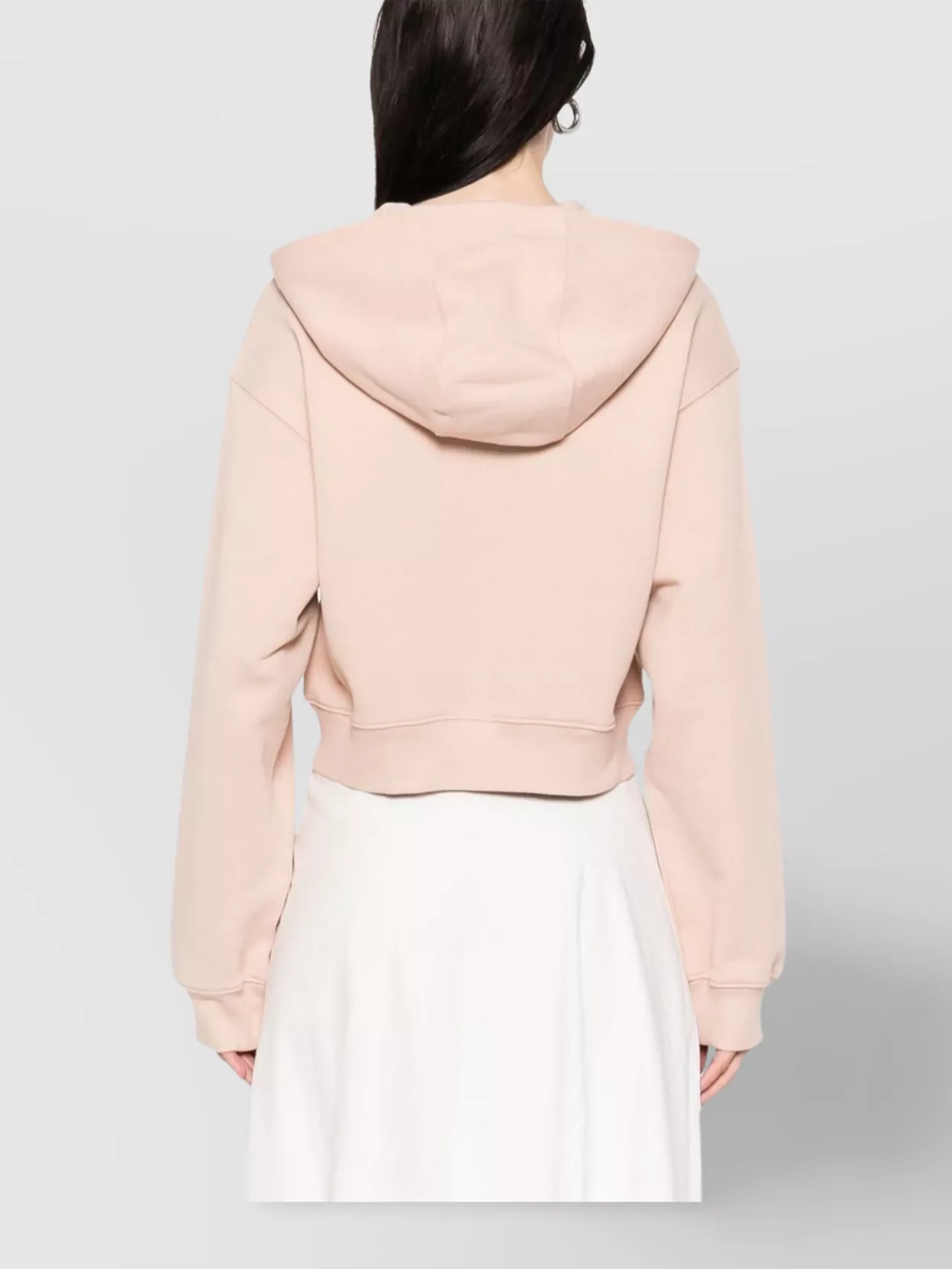 Shop Emporio Armani Cotton Drop Shoulder Zippered Hoodie