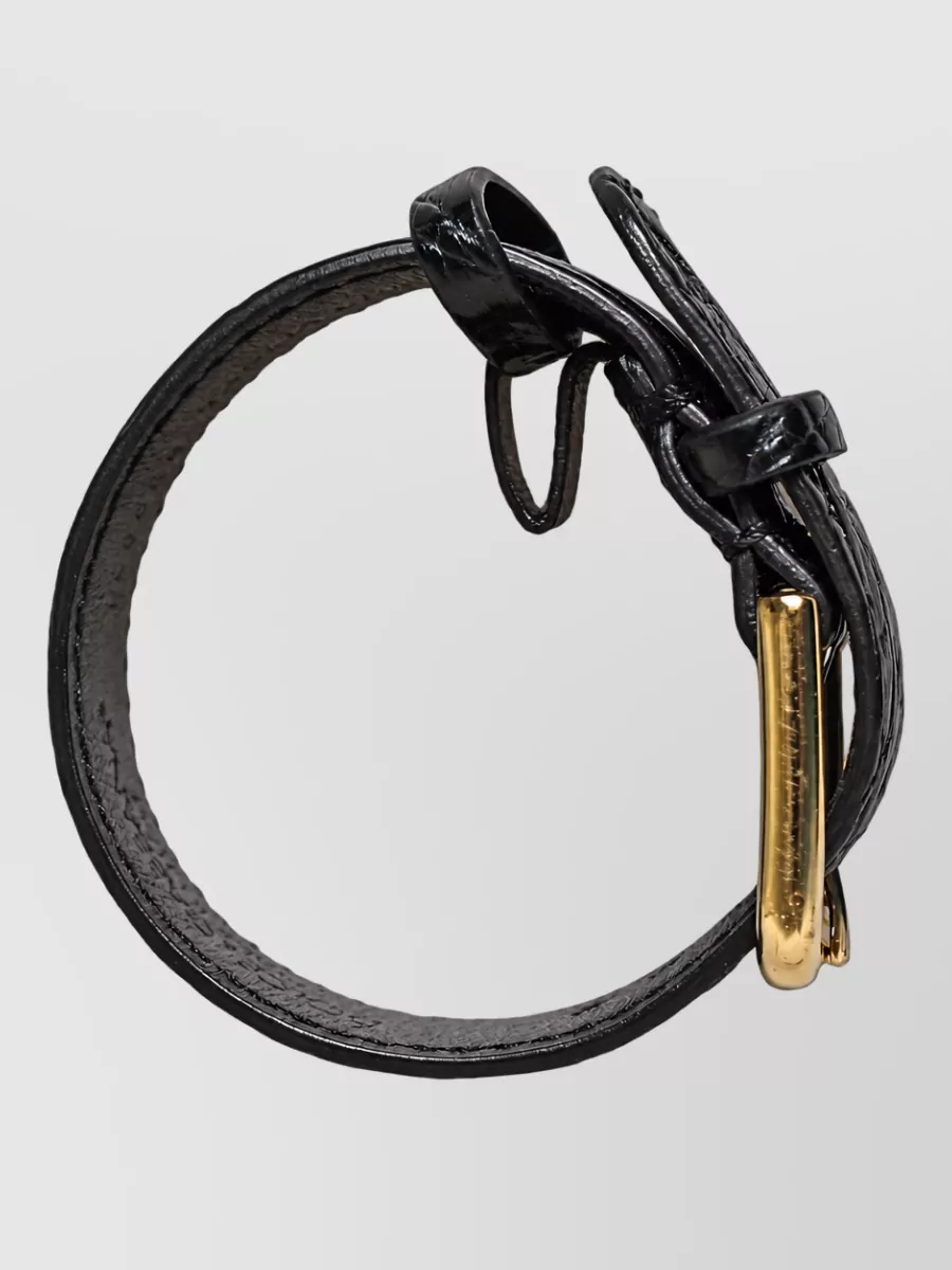 Dolce&Gabbana Caiman Leather Textured Bracelet