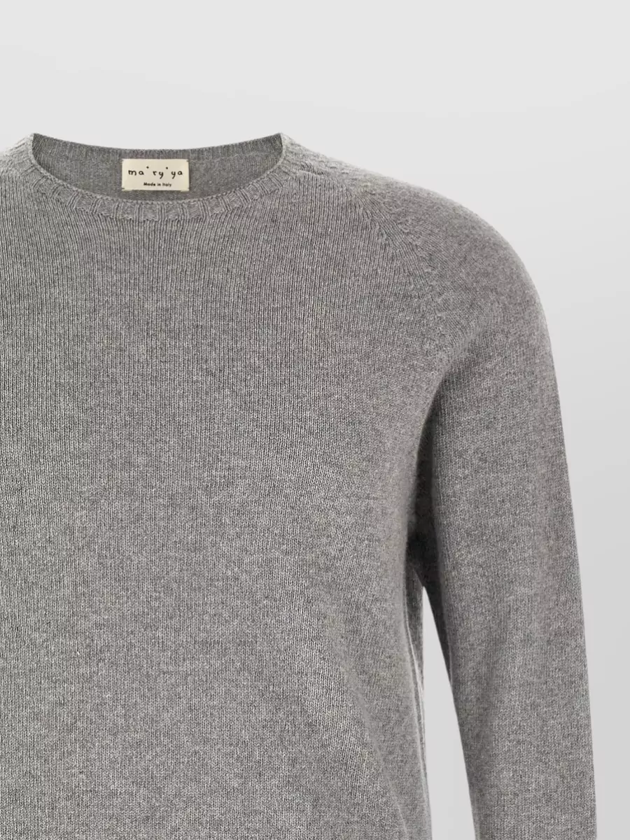 Ma'ry'ya Cashmere Virgin Wool Ribbed Crew Neck Jumper