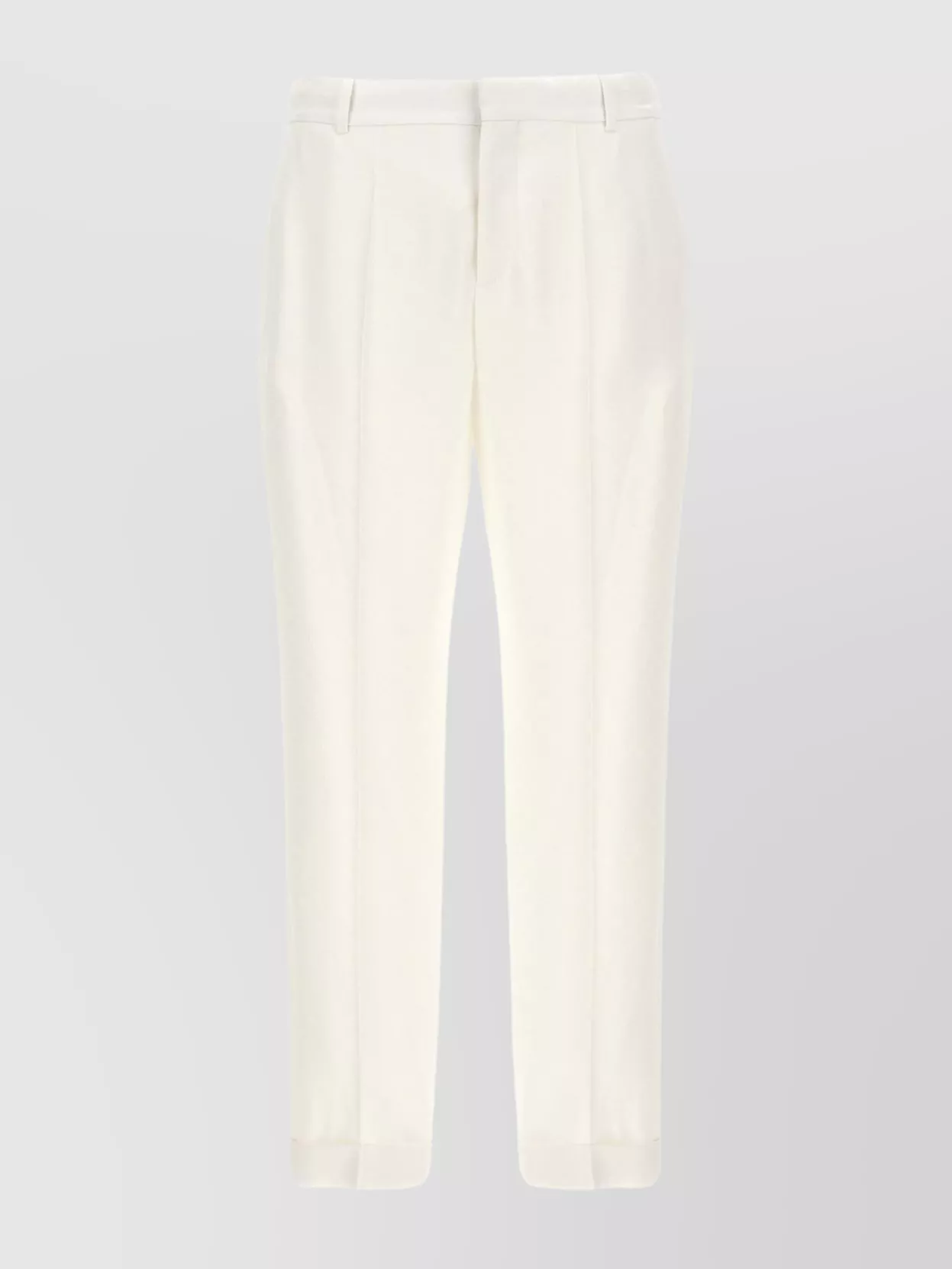 Balmain 'monogram Pleated Satin Pants With Pockets' In White