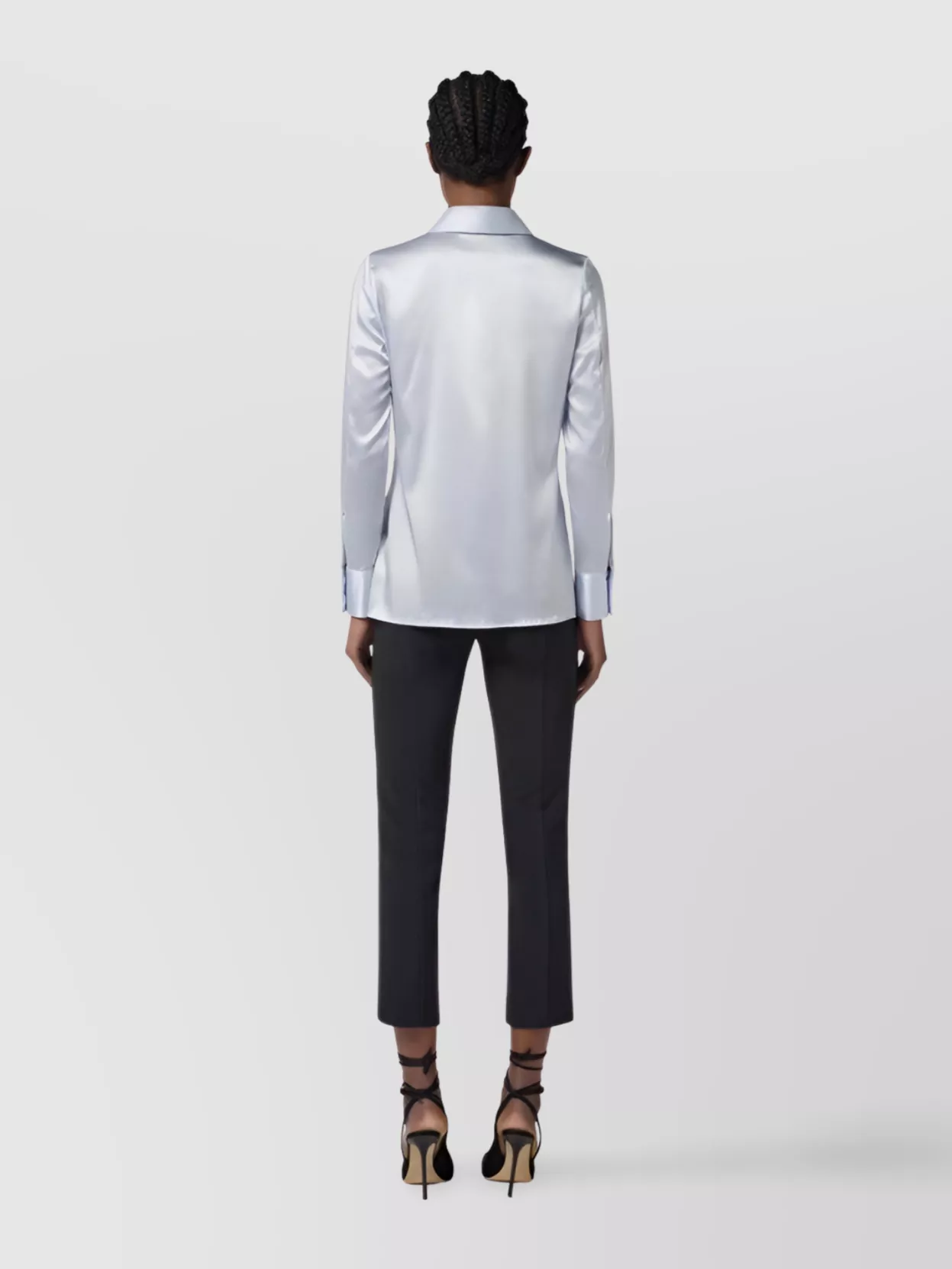 Elisabetta Franchi Satin Long Sleeve Shirt With Bow Tie