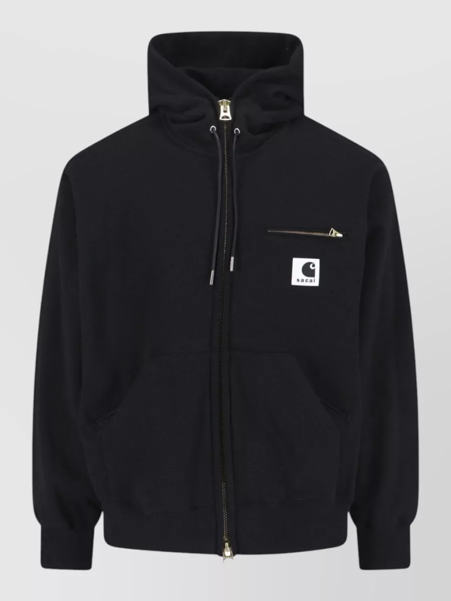 Sacai Cotton jersey hooded jacket