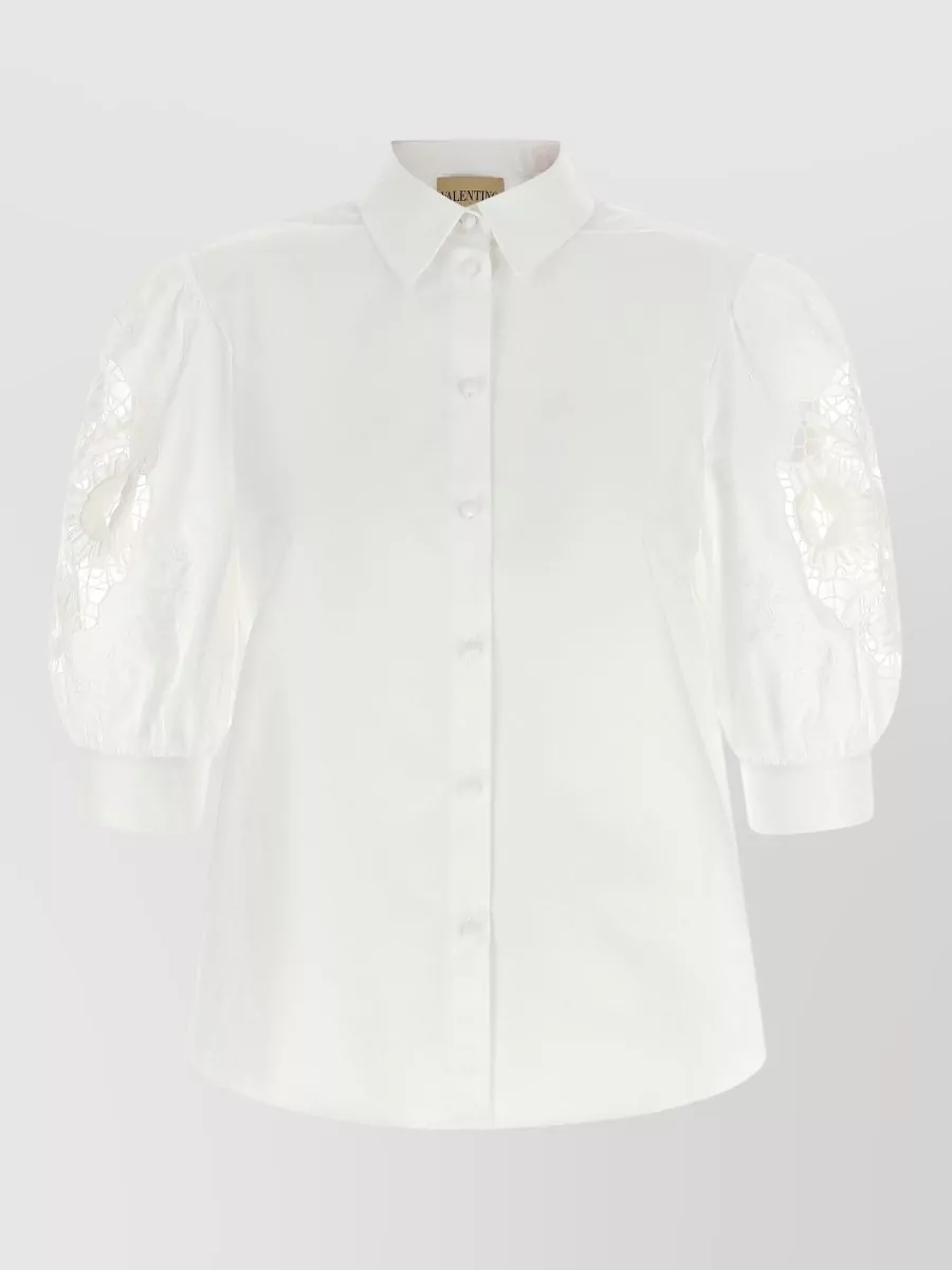 Valentino Garavani macramé insert short-sleeve shirt