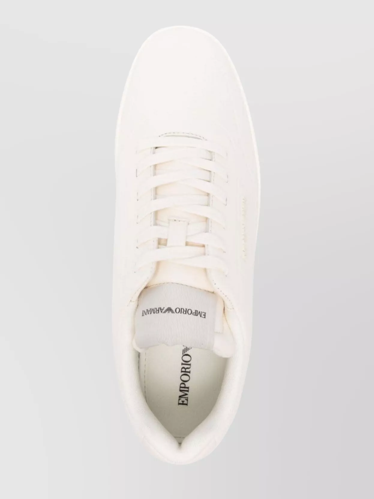 Emporio Armani Leather Sneakers With Embossed Logo Detail