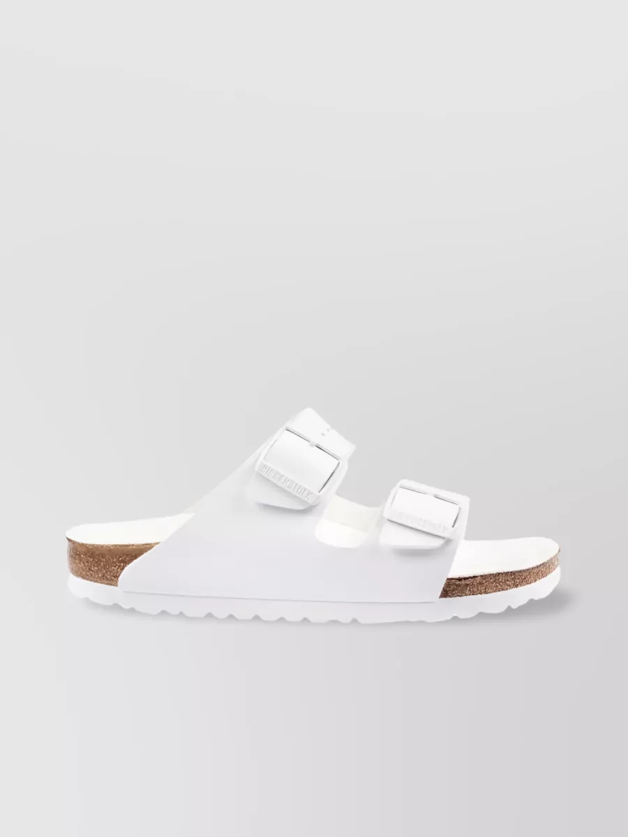 Shop Birkenstock Arizona Open Toe Slip-on Sandals In White