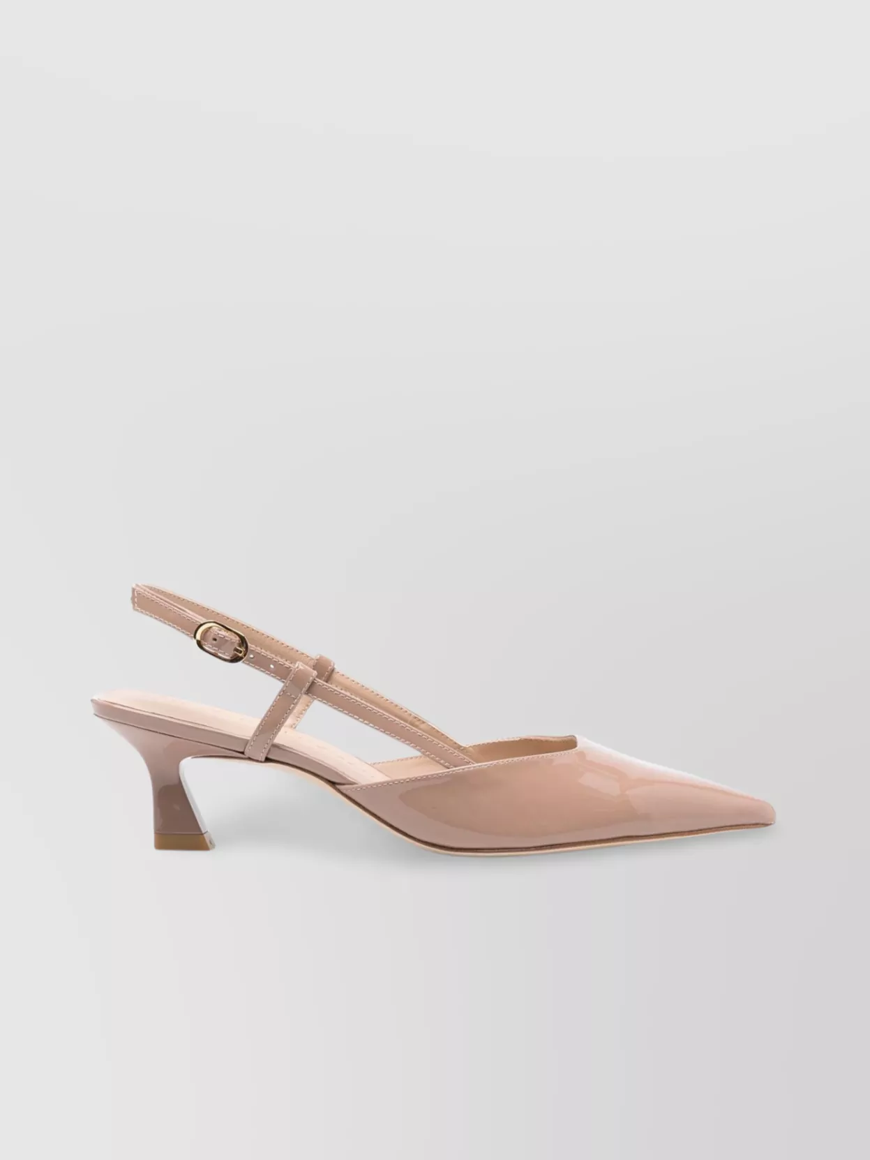 Stuart Weitzman Slingback Kitten Heel Patent Buckle