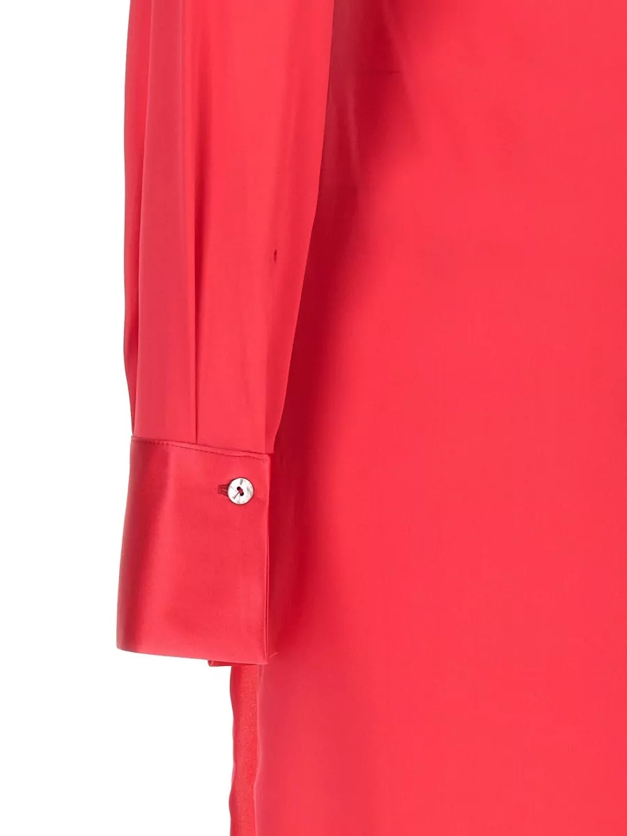 Le Twins Silk Maxi Shirt Dress