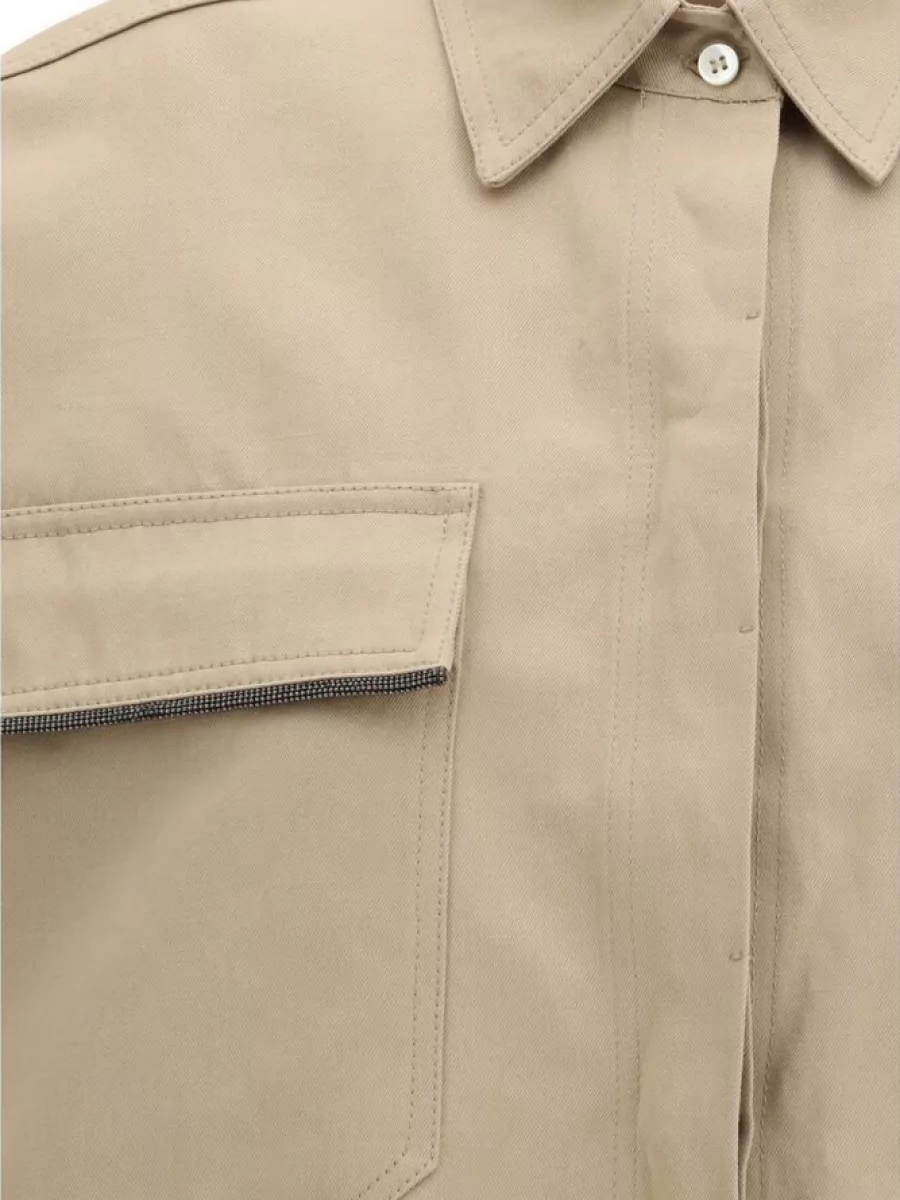 Brunello Cucinelli Cotton Short-Sleeve Cropped Jacket