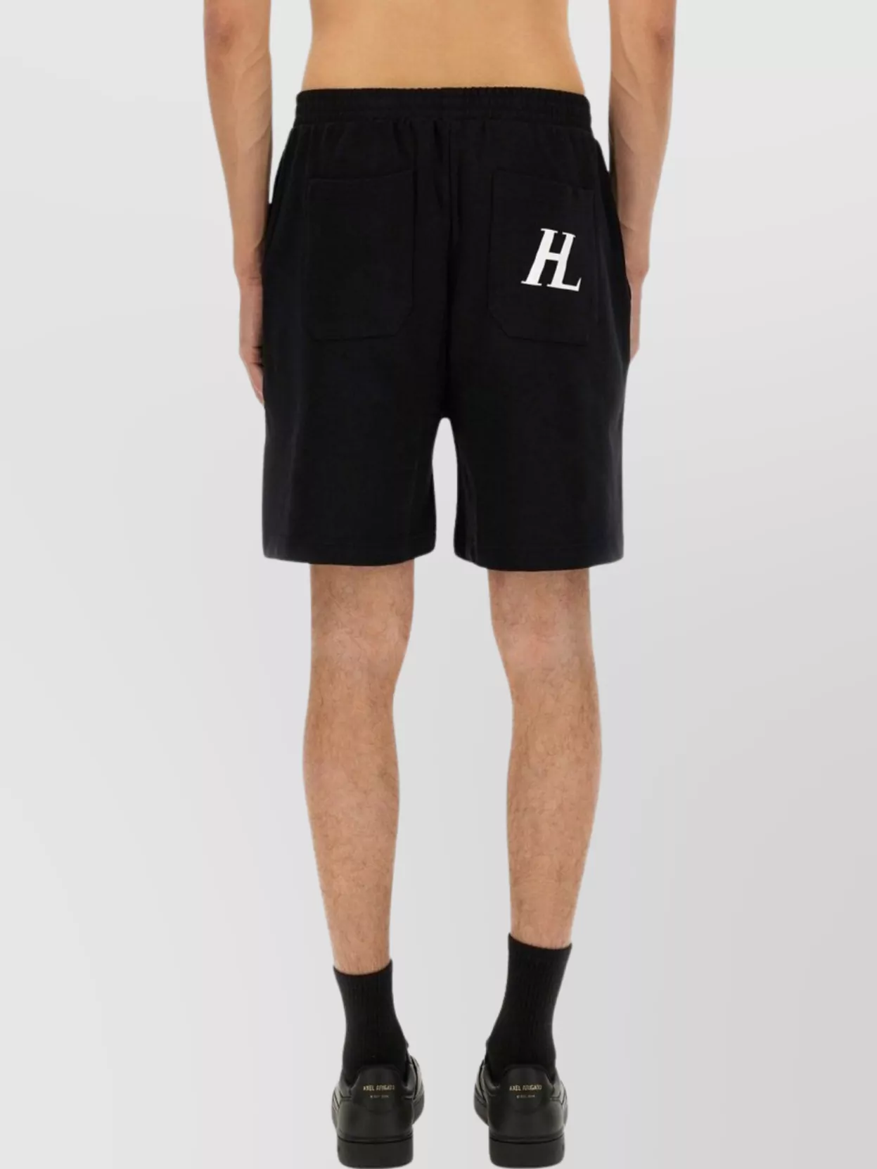 Helmut Lang Cotton Shorts With Back Pockets And Elastic Waistband In Black