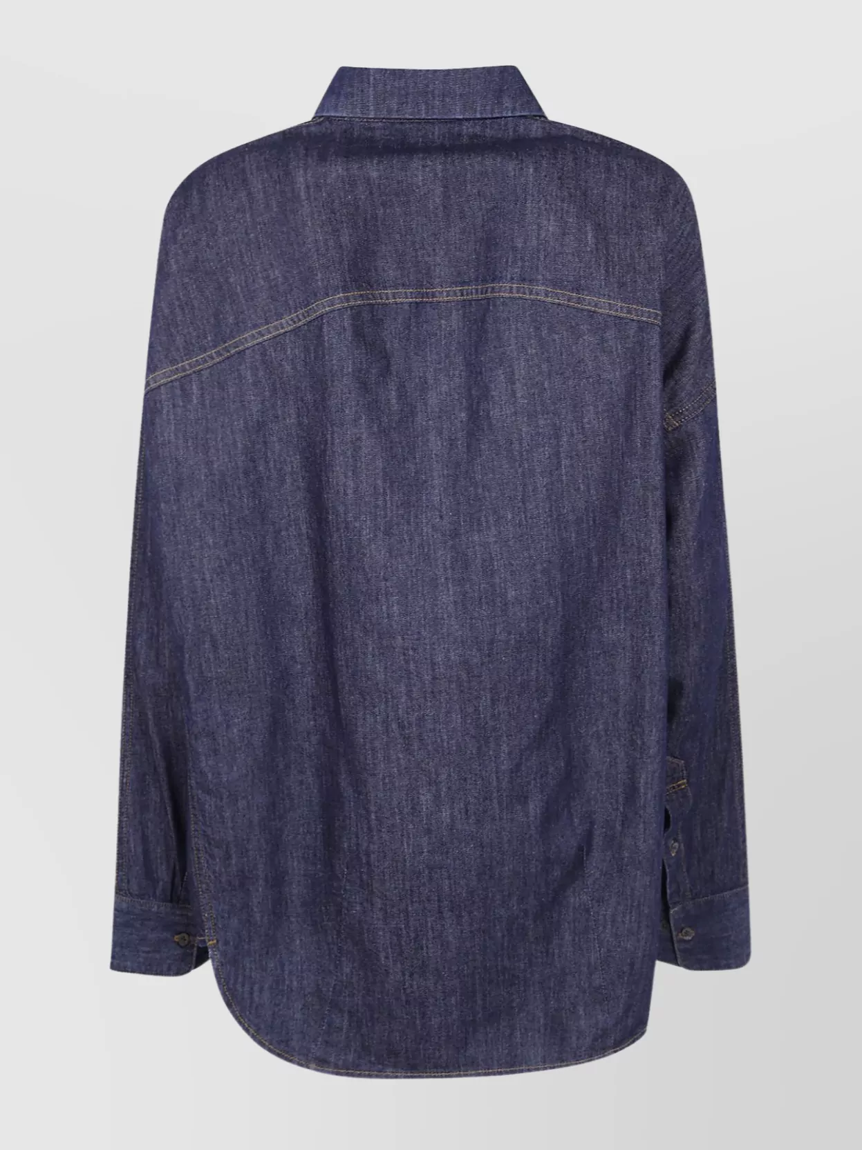 Dries Van Noten Casual Denim Long Sleeve Shirt In Blue