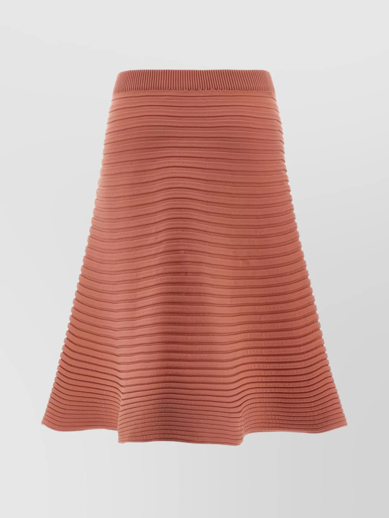 Issey Miyake A-line Knit Skirt Elastic Waistband In Brown