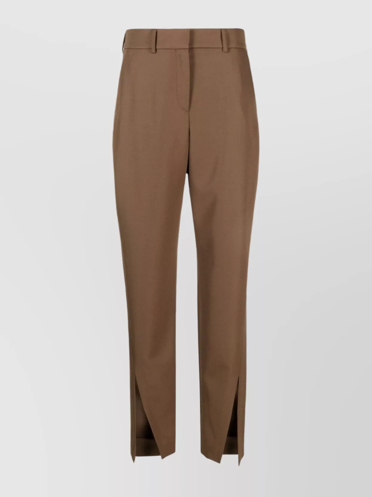 Shop Balmain Refined Tapered Leg Pleated Trousers In Brown