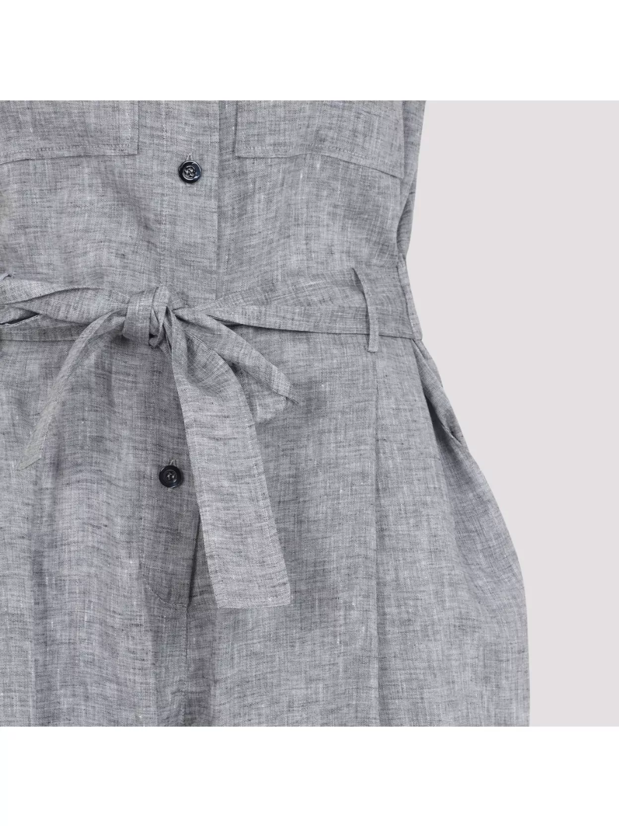 Shop Peserico Jumpsuit Linen Detachable Belt