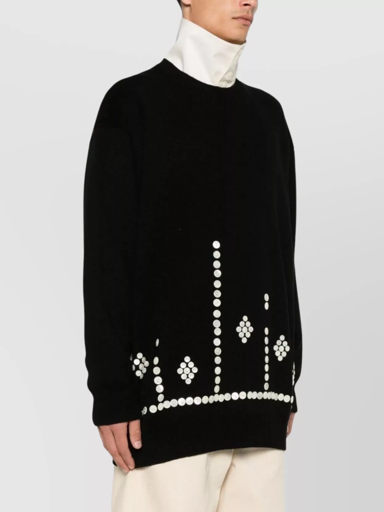 Comme Des Garçons Sweater Featuring Decorative Buttons