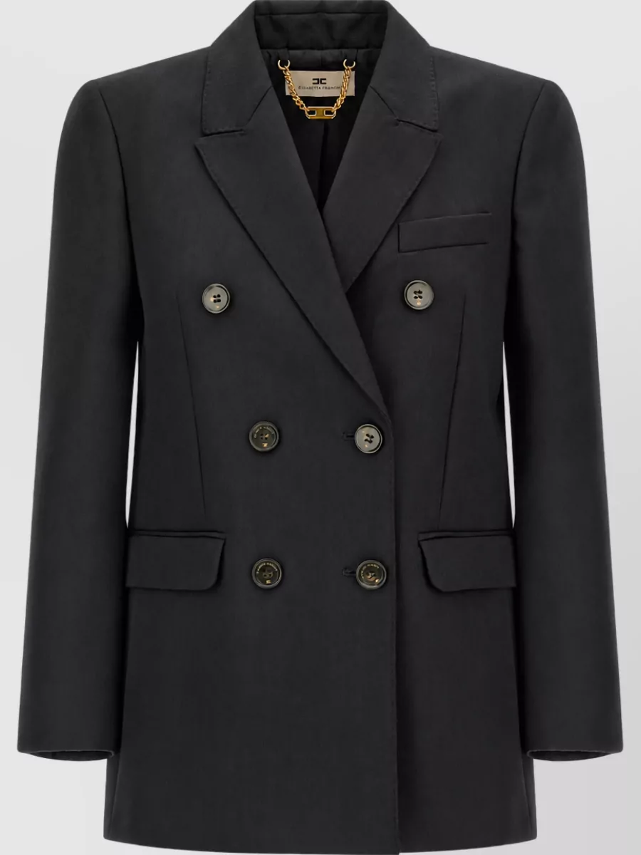 Elisabetta Franchi Virgin Wool Double-Breasted Blazer