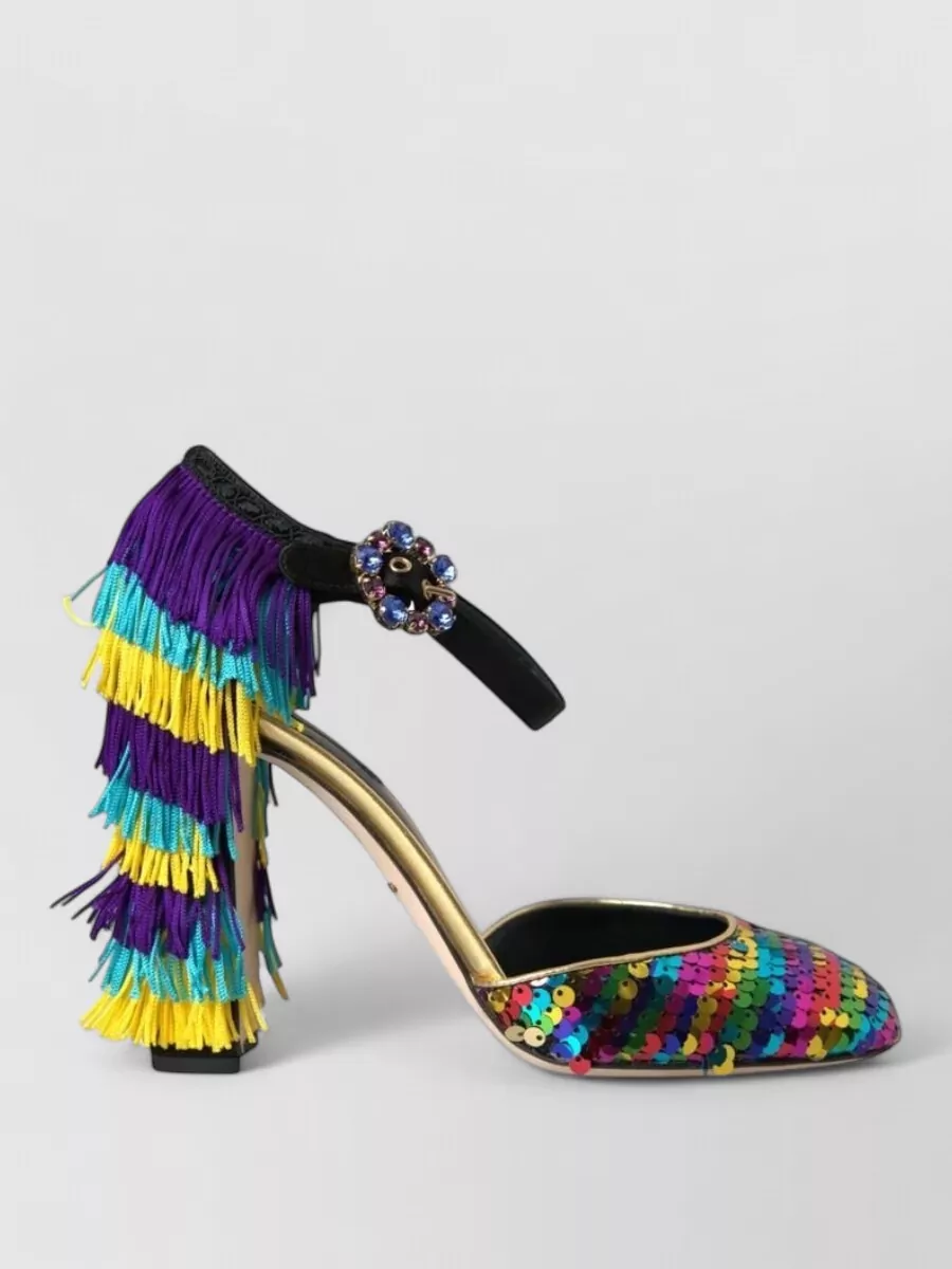 Dolce&Gabbana Leather Embellished Mary Jane Pumps