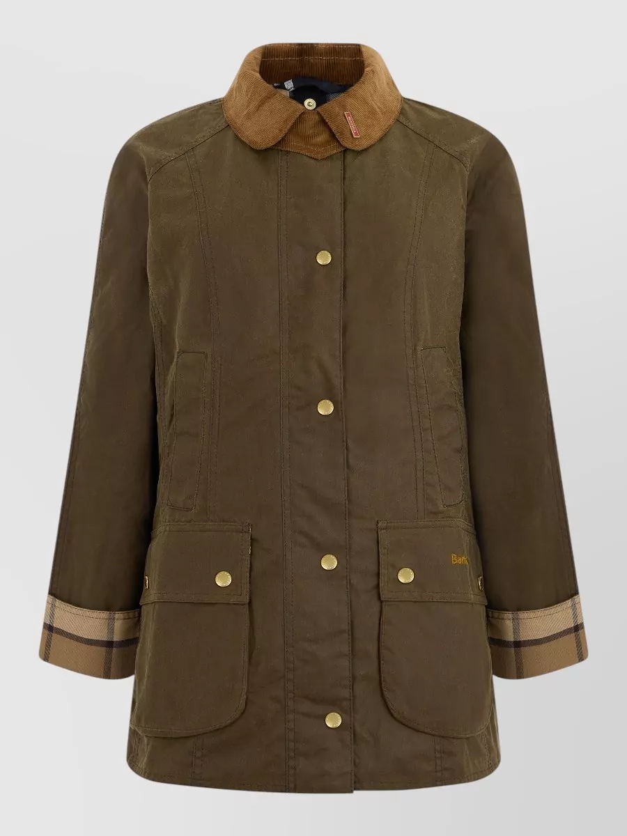 Barbour waxed single-breasted jacket