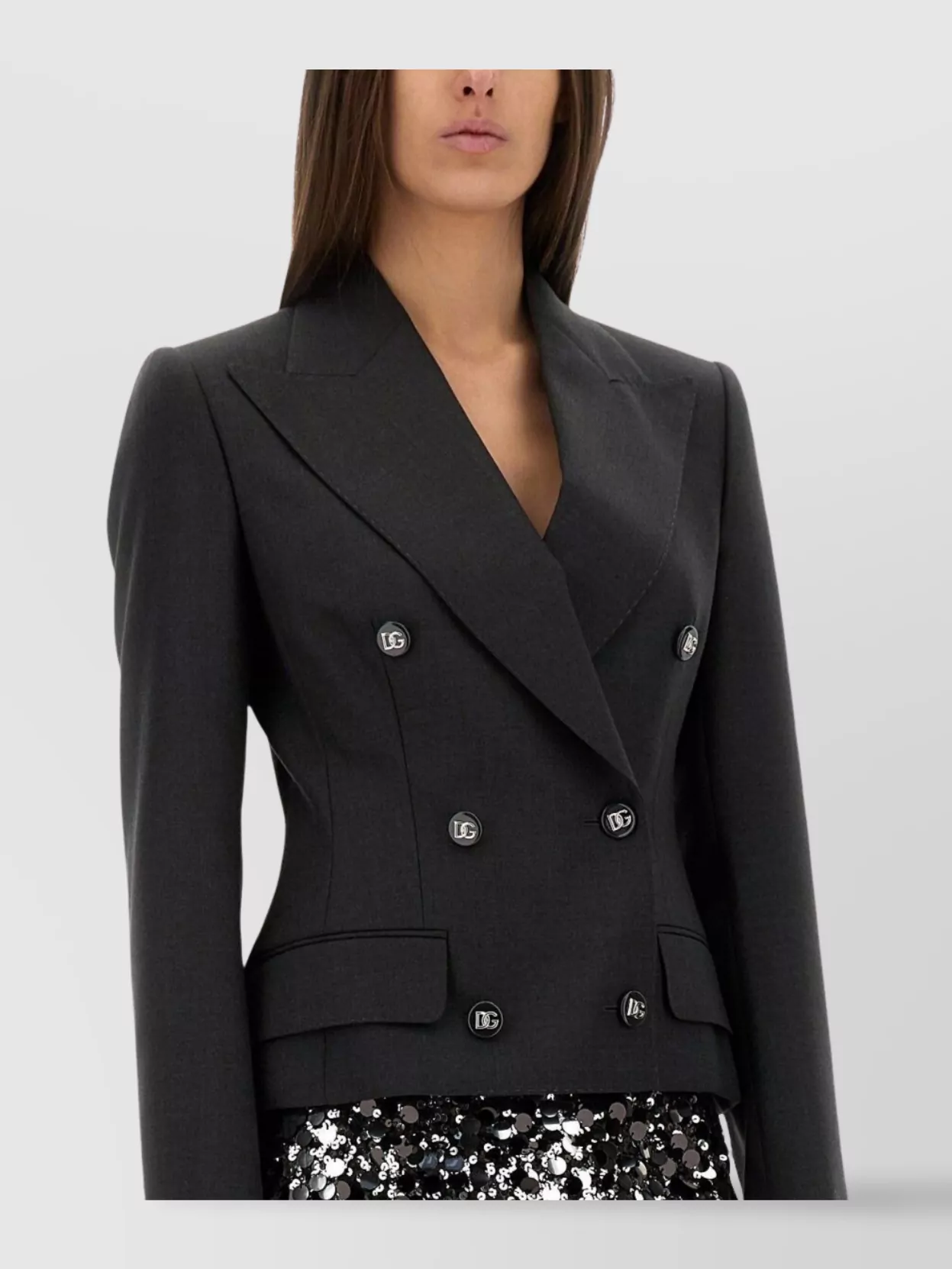 Dolce & Gabbana Women Dolce Double-breasted Jacket With Dg Logo Buttons