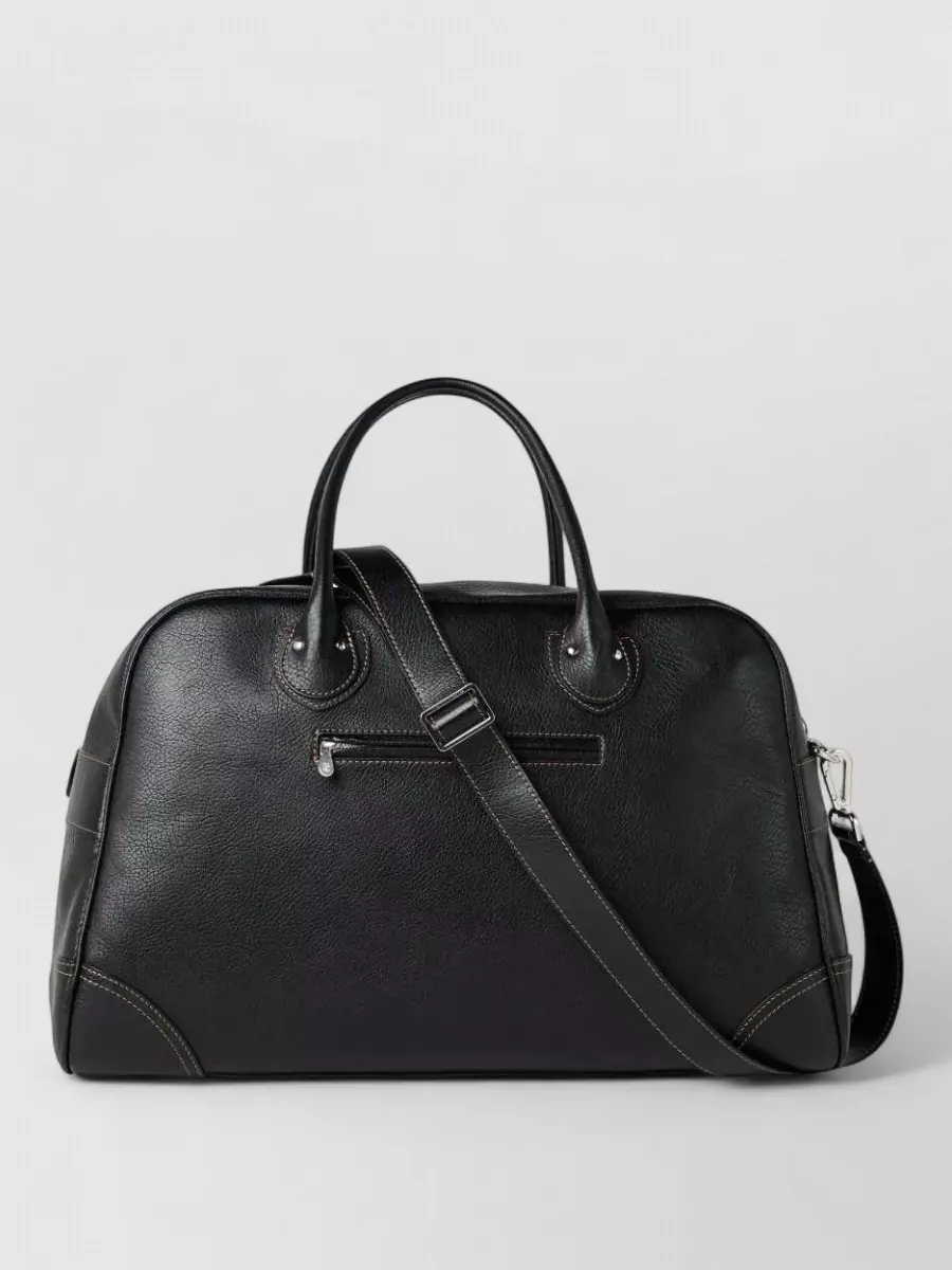 Brunello Cucinelli Leather Weekender Travel Bag