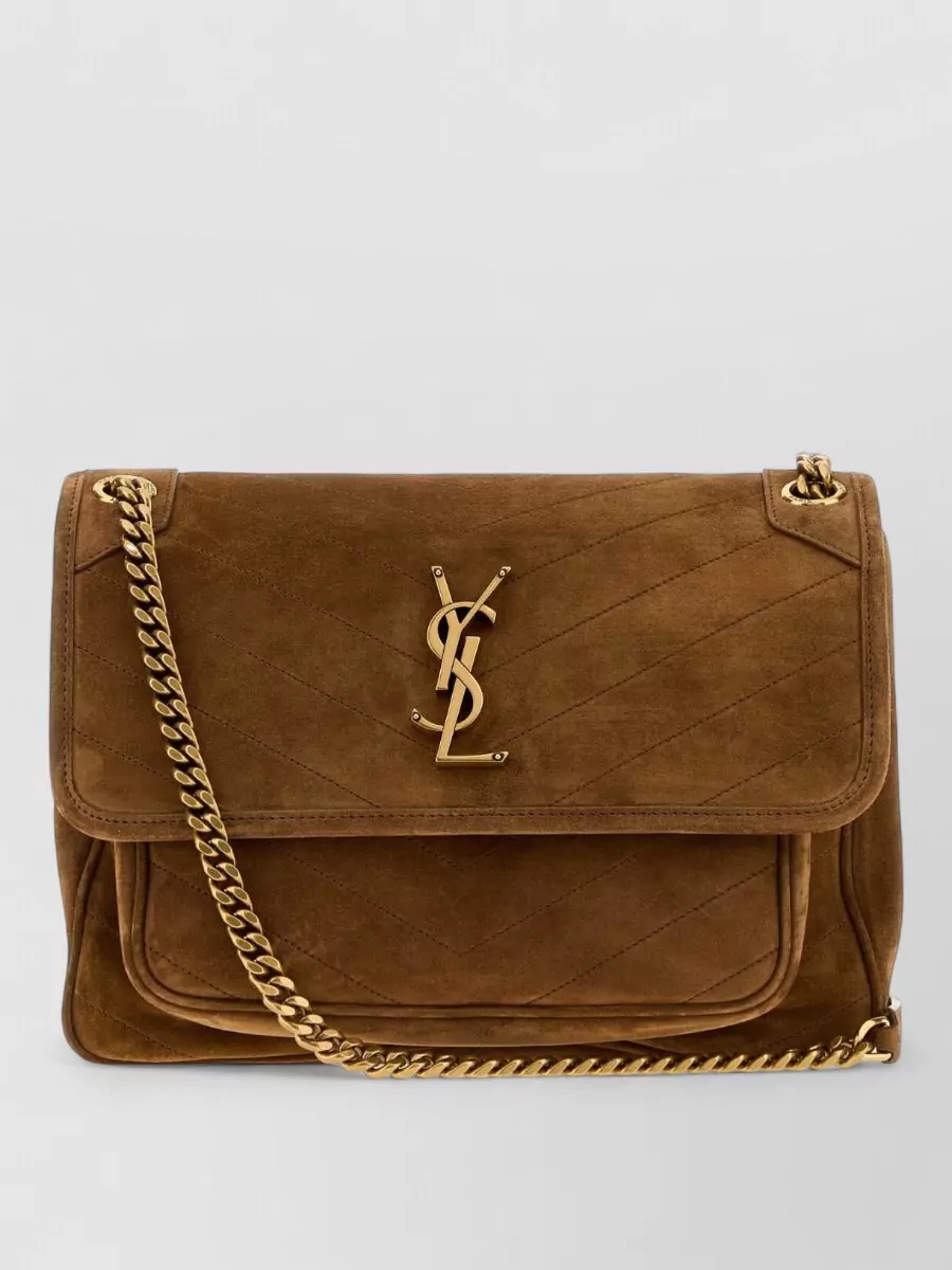 Saint Laurent niki medium suede leather shoulder bag