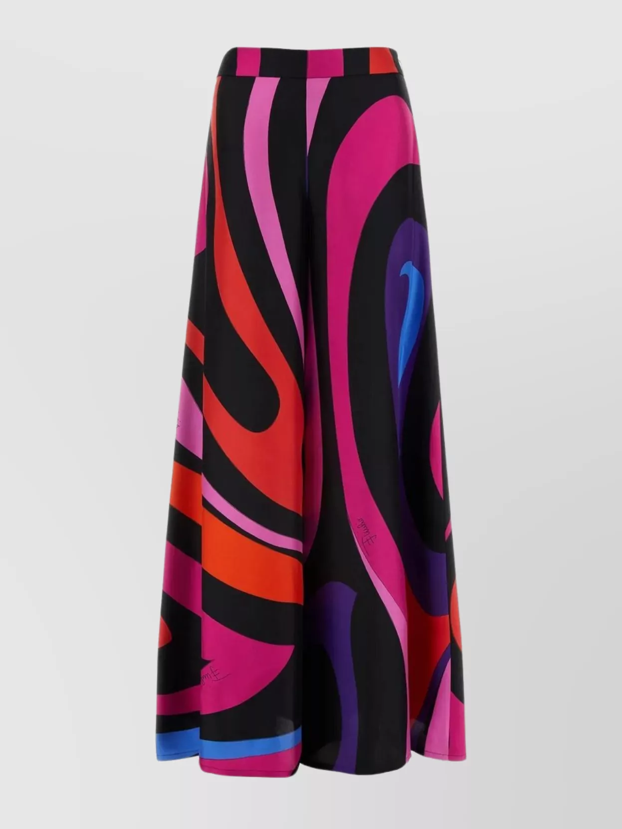 Shop Emilio Pucci Abstract Print Silk Satin Trousers