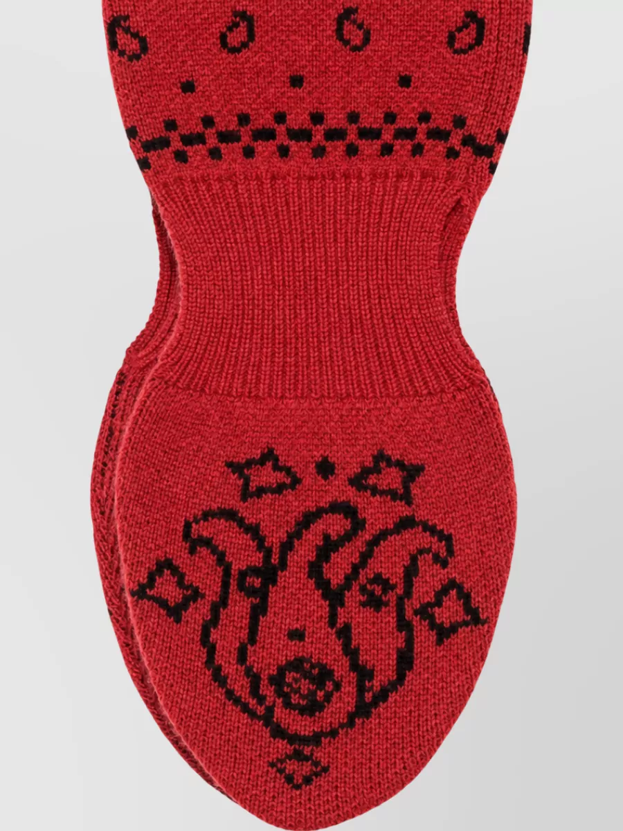 Guest In Residence Wool And Cashmere Paisley Intarsia-Knit Scarf