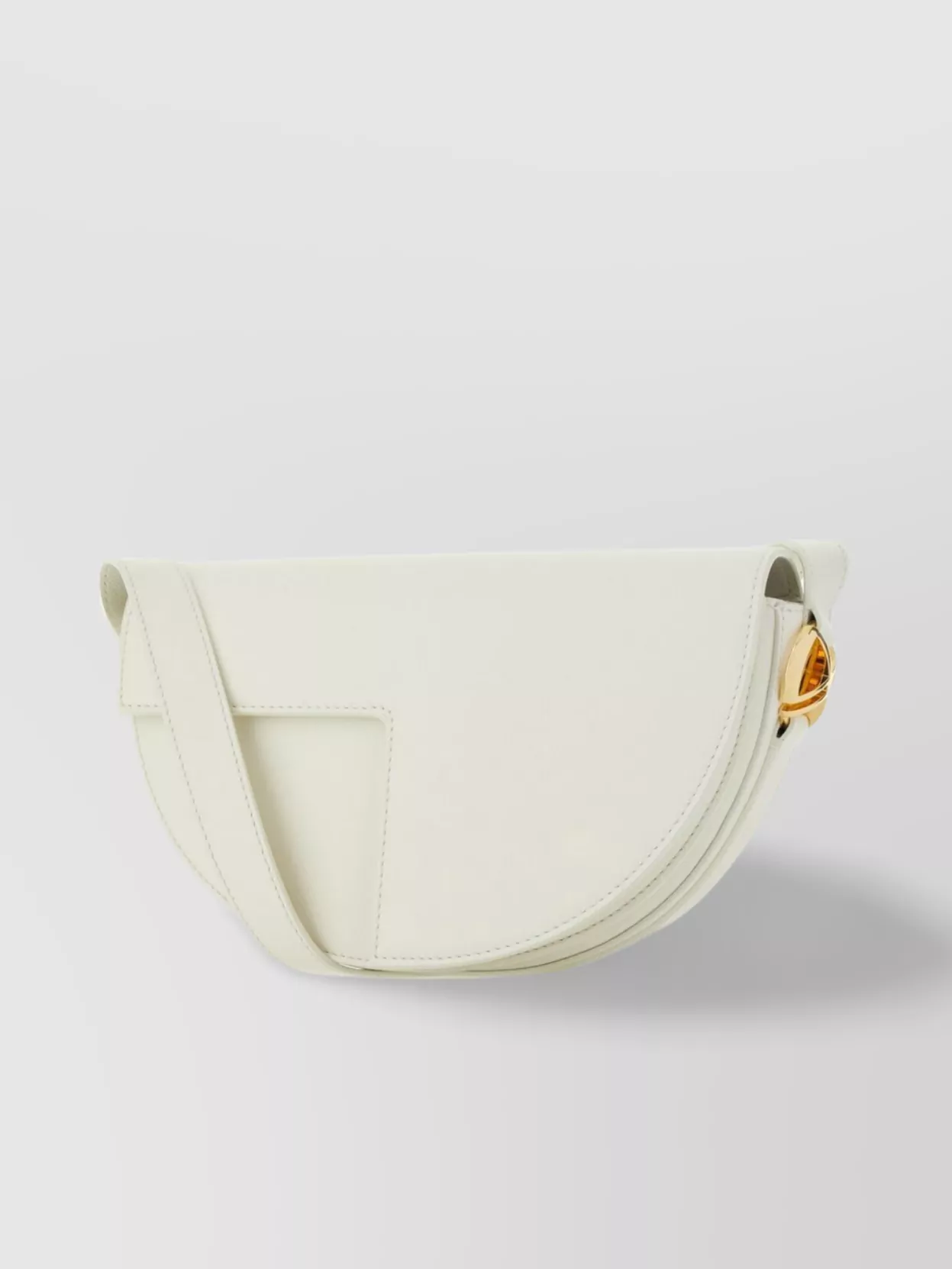 Patou Structured Leather Crossbody With Adjustable Strap In Neutrals