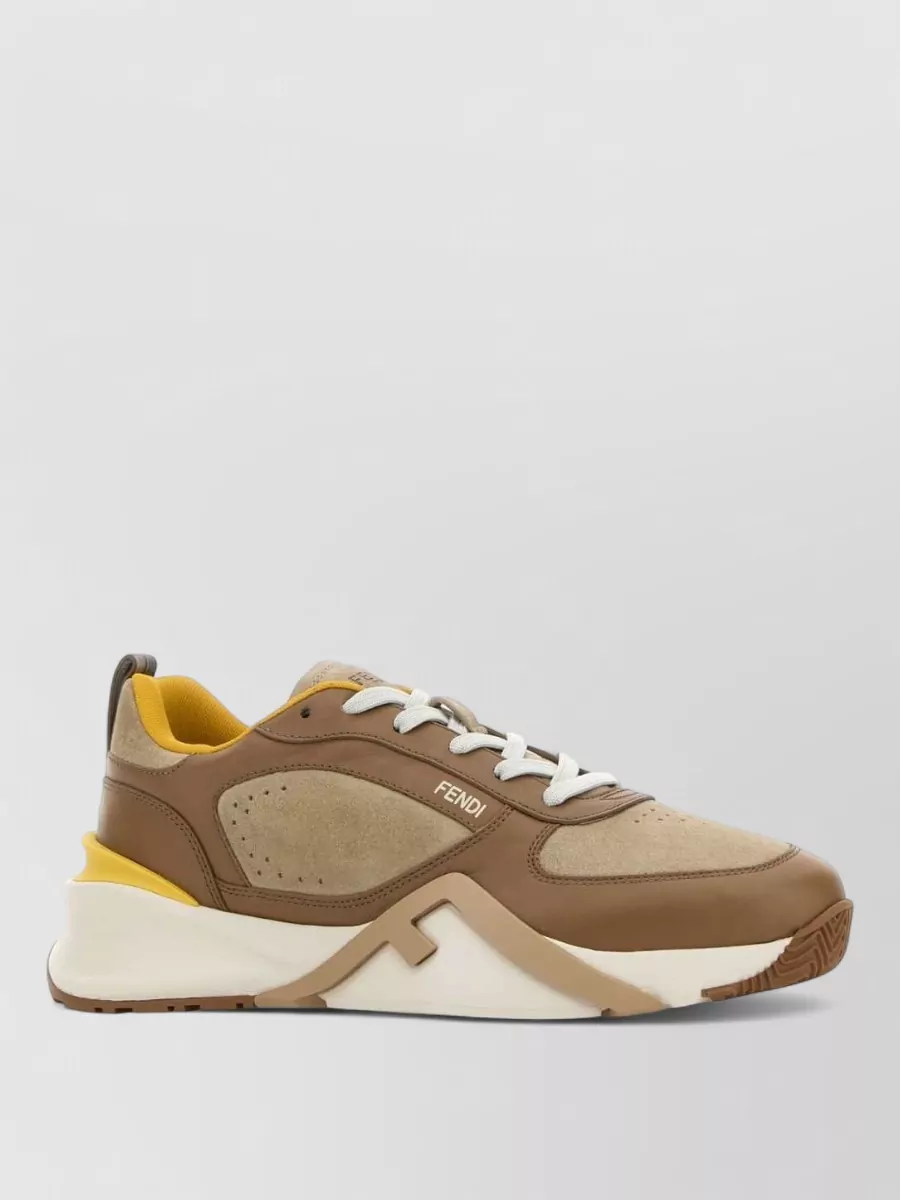 Fendi leather lace-up sneakers