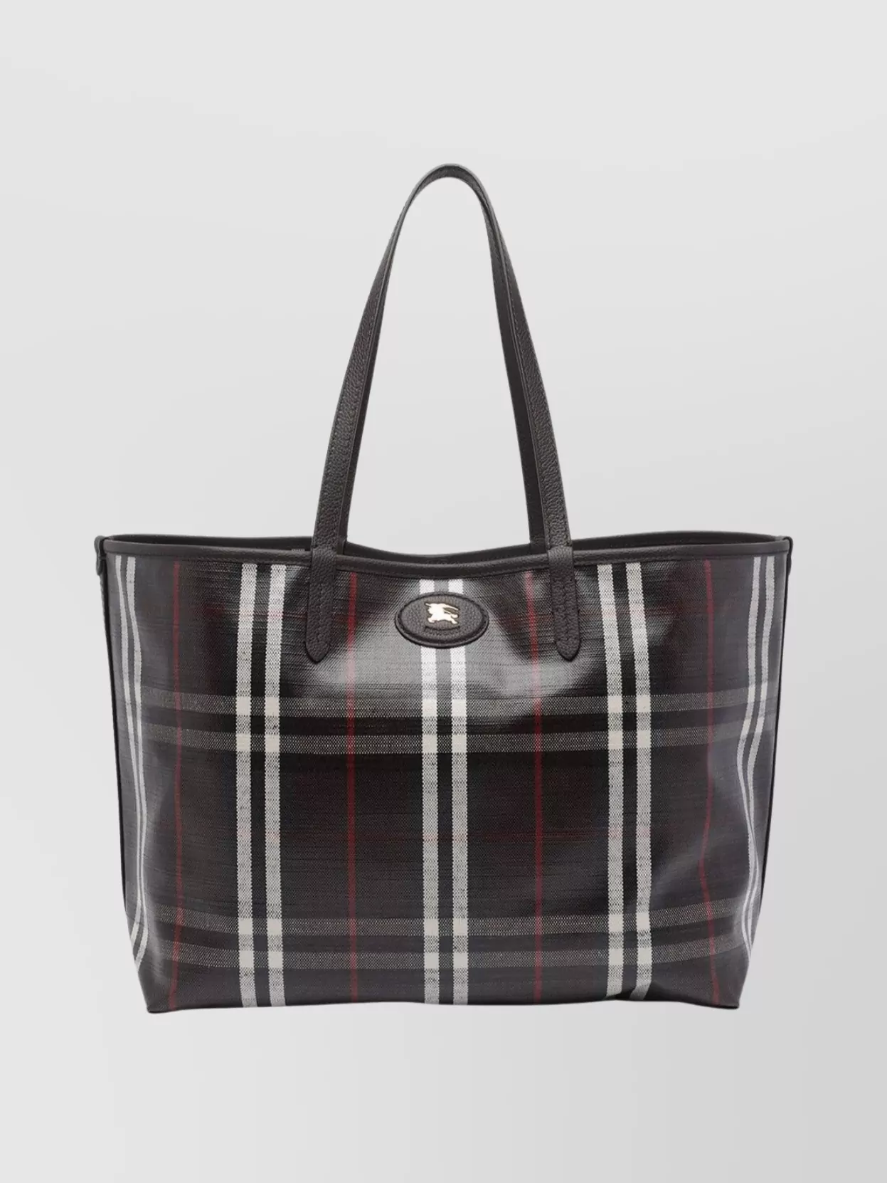 Burberry Checked Pattern Tote Bag With Dual Handles