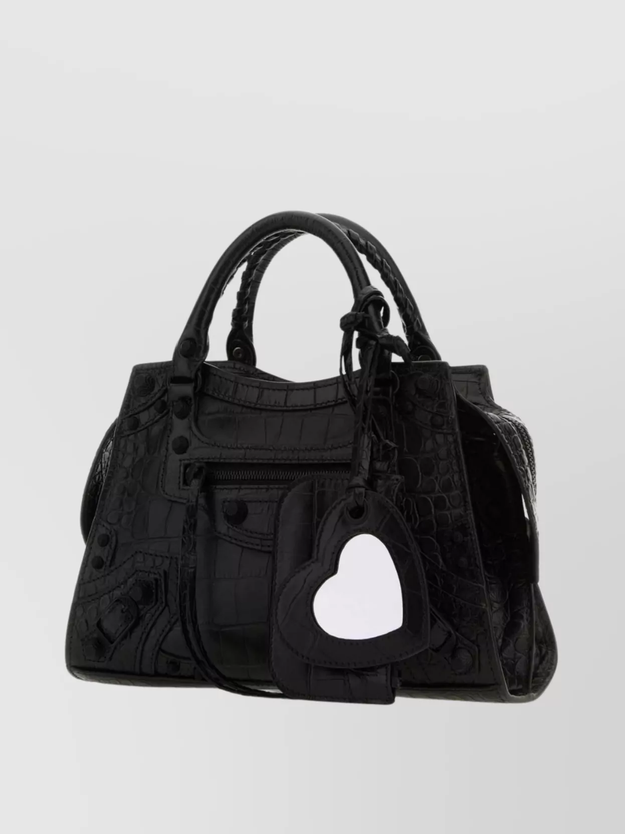 Shop Balenciaga Crocodile Embossed Top Handle Structured Handbag