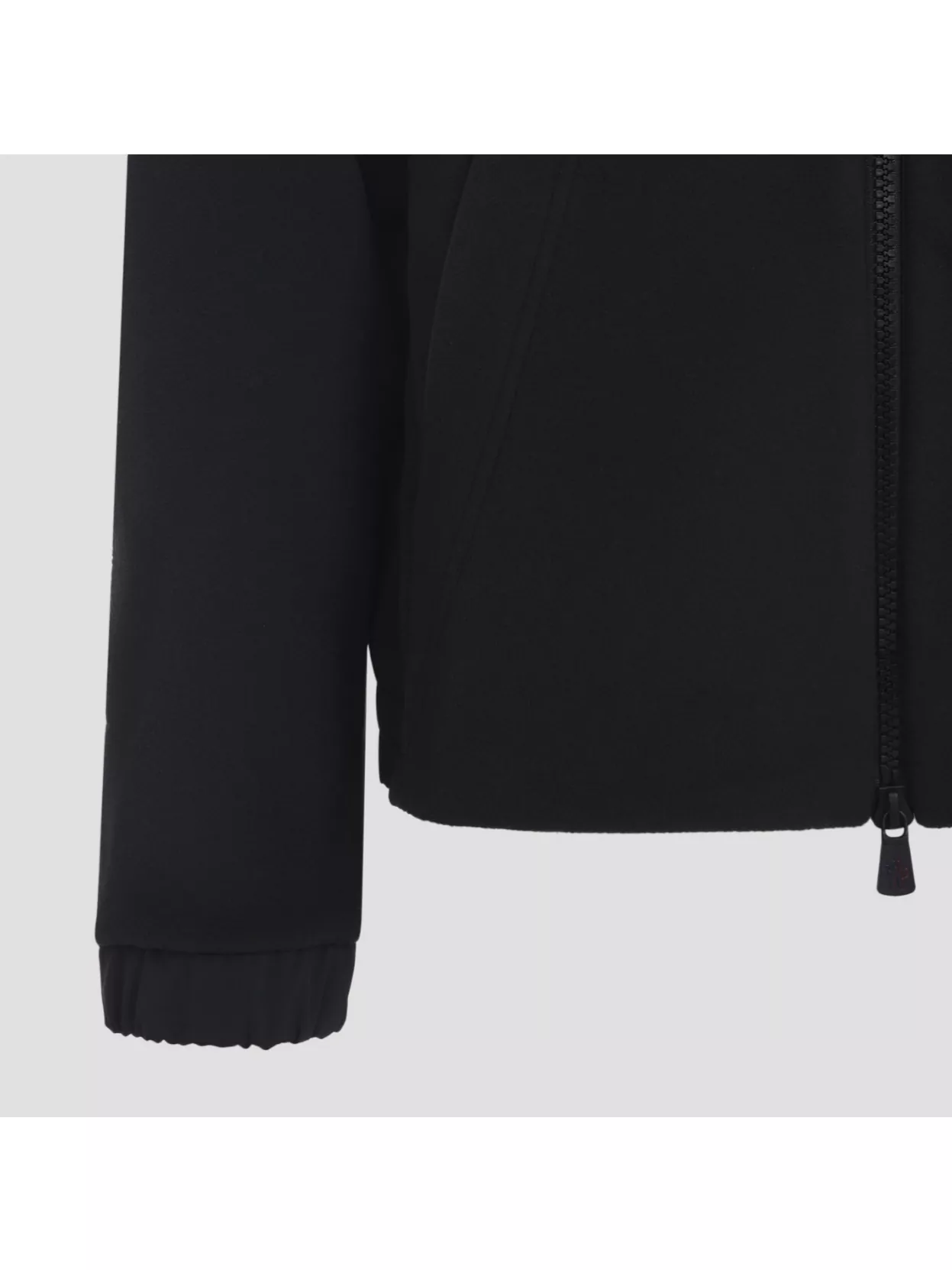 Moncler Zip Up Jacket With Hood And Pockets In Black