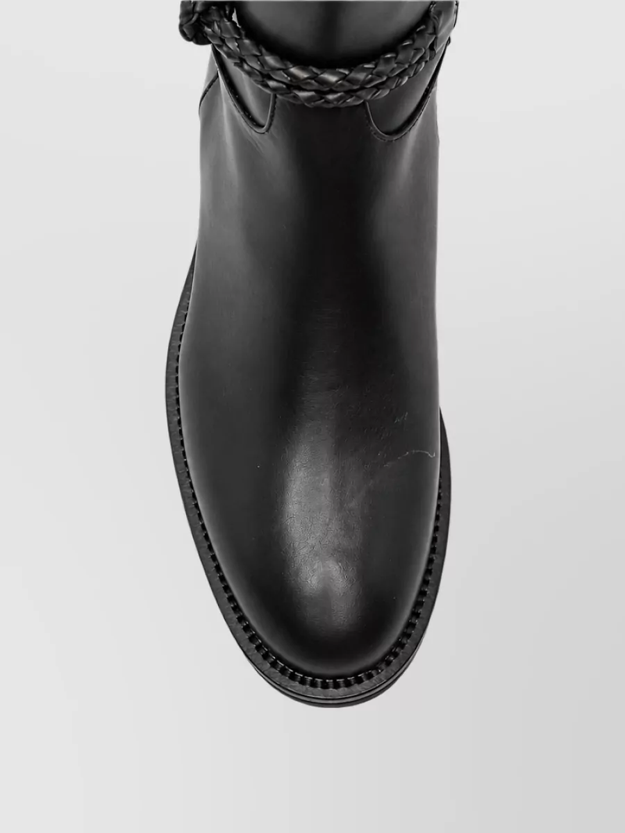 Roberto Festa Leather Braided-Strap Ankle Boots