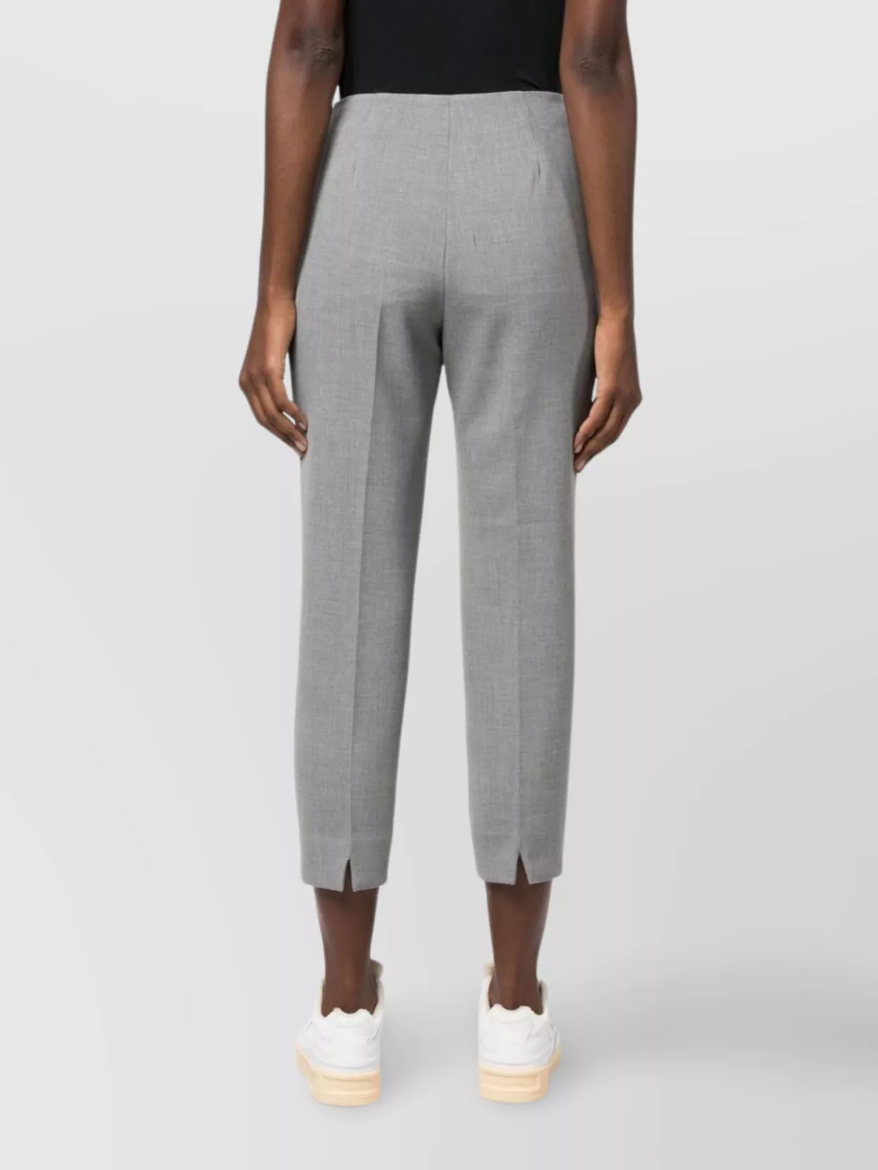 Peserico Cropped Trousers With Pleated Front And Slits
