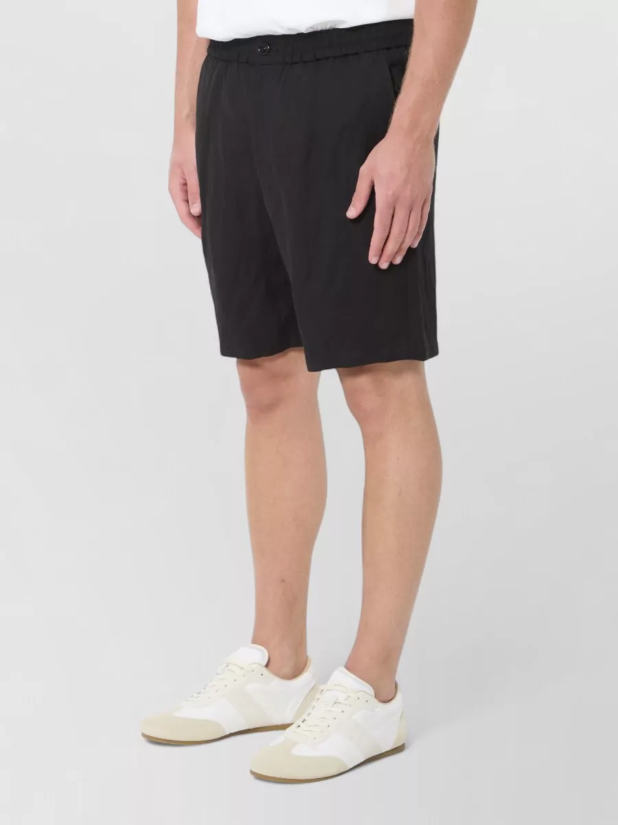 Ami Paris Mid-Rise Wide-Leg Shorts