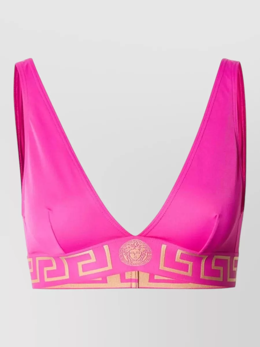Versace Logo Band Triangle Bikini Top