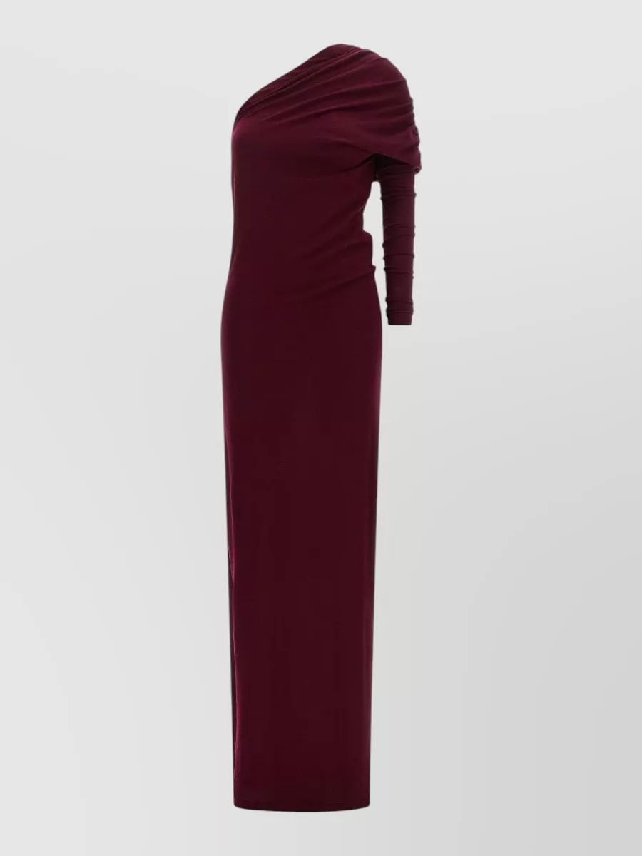Armarium cashmere one-shoulder asymmetric draped maxi dress