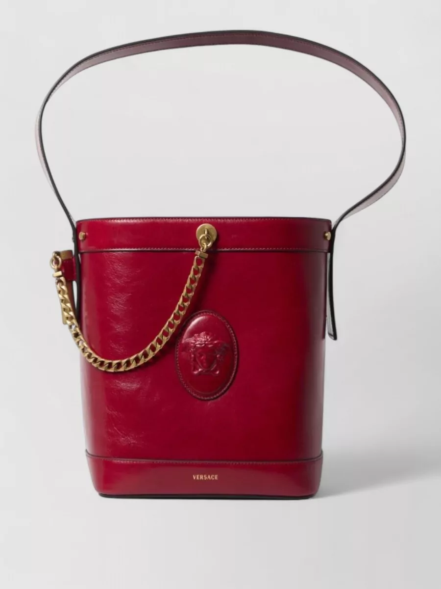 Versace La Medusa Leather Bucket Bag