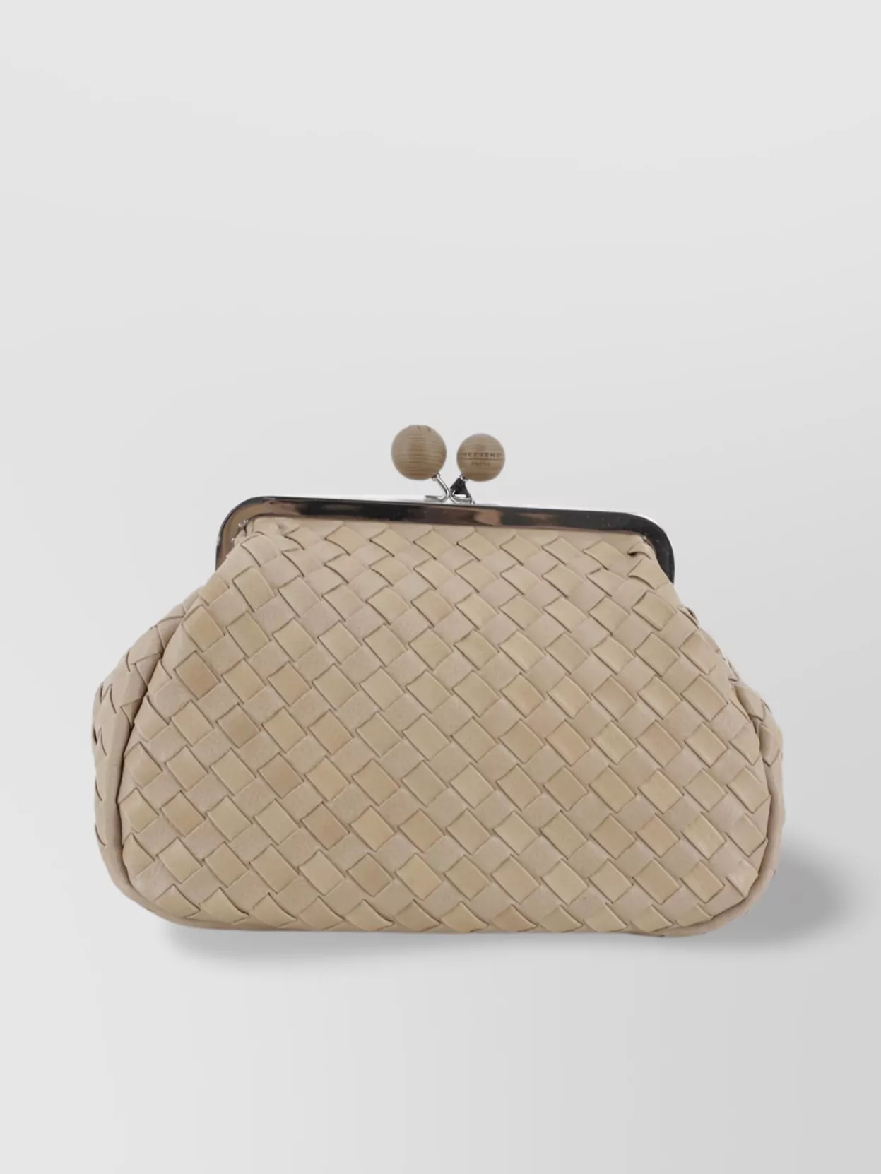Weekend Max Mara Structured Woven Metal Frame Clutch Bags