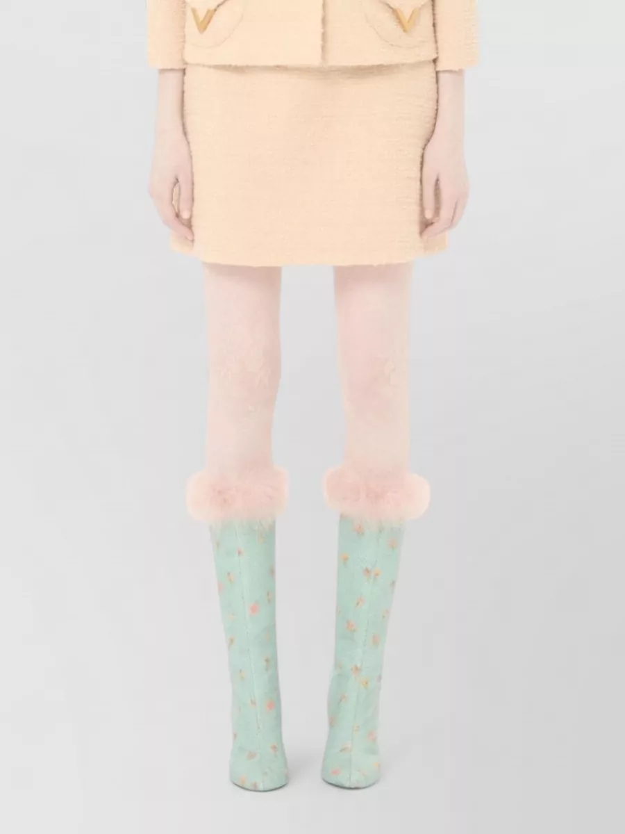 Valentino Vlogo Signature Wool Skirt Textured V Detail