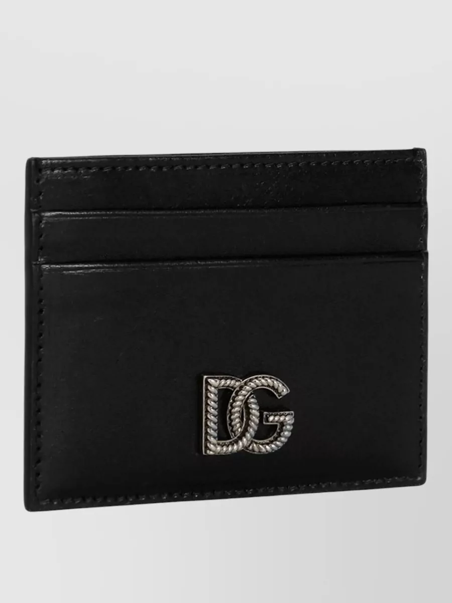 Dolce&Gabbana Calfskin Card Holder Dg Logo Detail