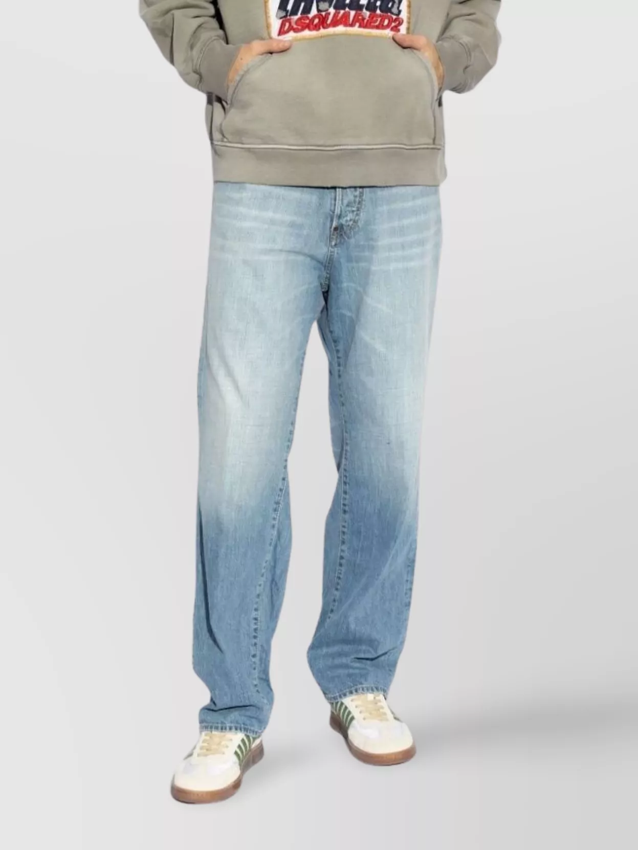 Dsquared2 Straight Leg Trousers With Belt Loops