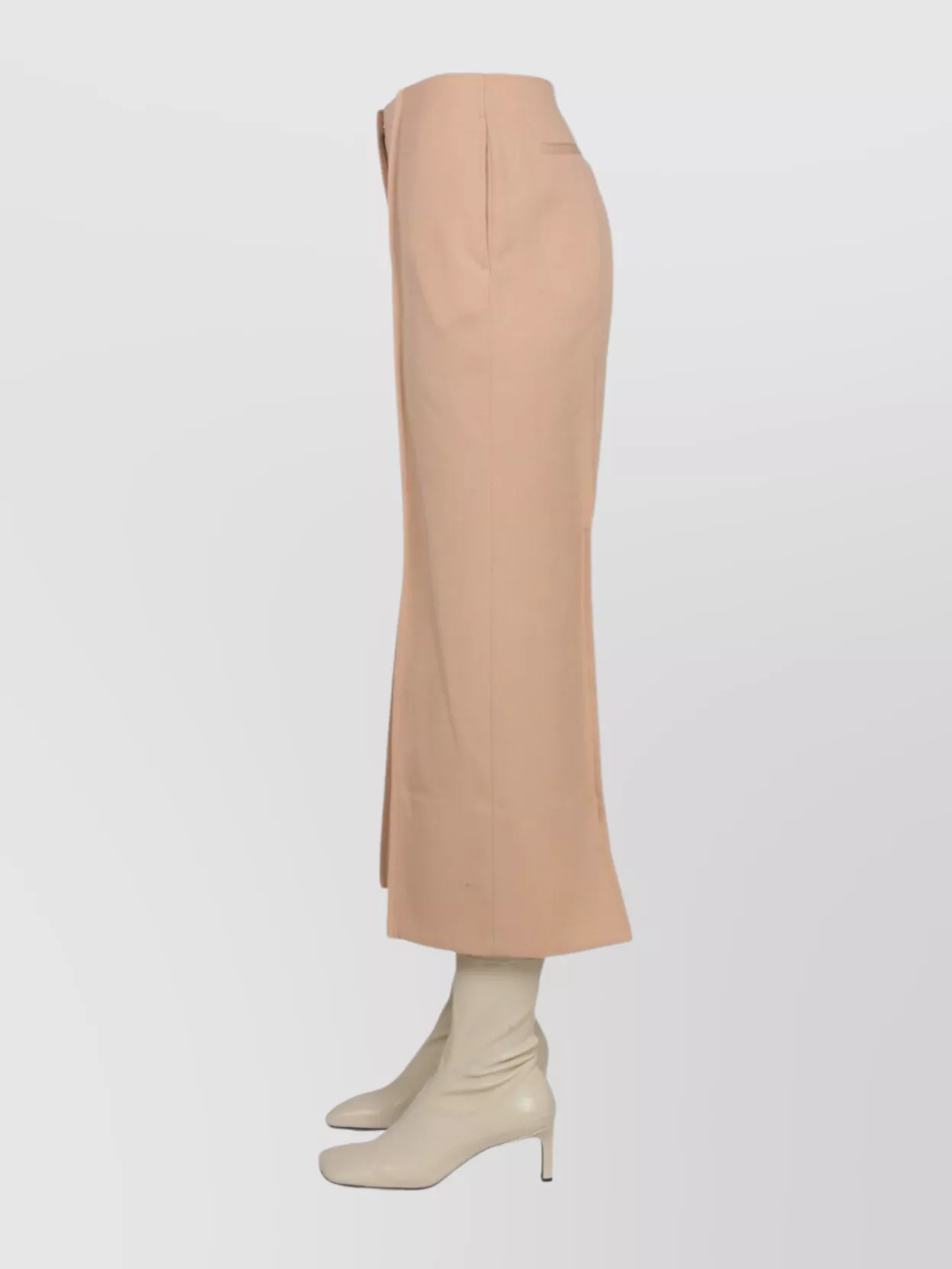 Shop Jil Sander Wool Trousers With Slits And High Waist