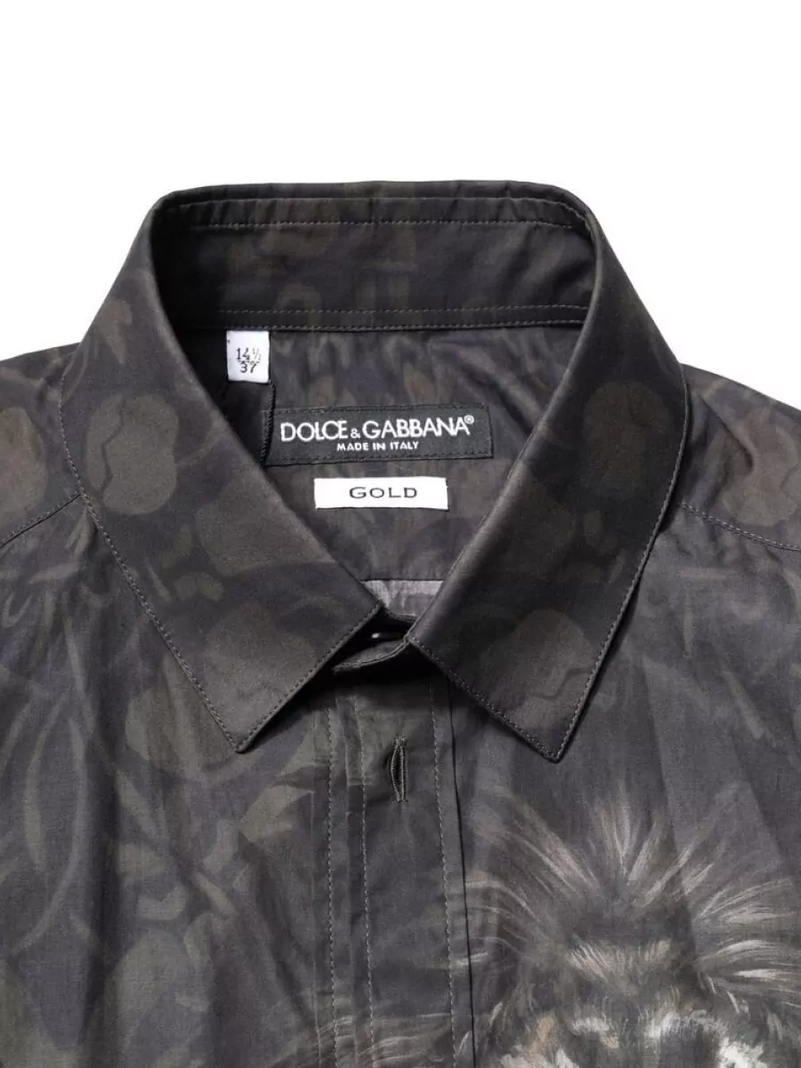 Dolce&Gabbana Cotton Long-Sleeve Printed Dress Shirt