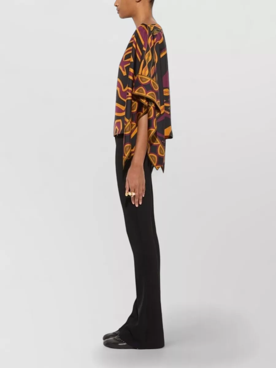 Pucci Printed Silk Batwing Blouse
