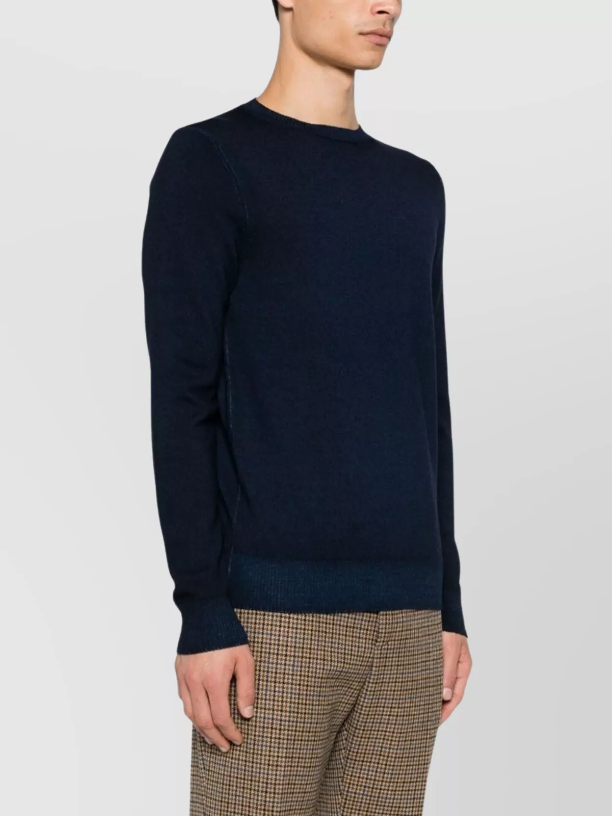 Malo Wool Crewneck Sweater With Ribbed Cuffs